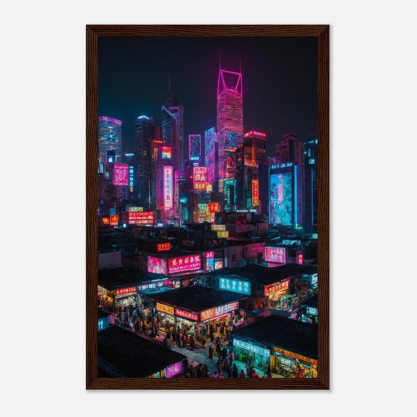 Premium Matte Paper Wooden Framed Poster - Exklusive Kunst in stilvollen Holzrahmen Print Material Modern Masterpieces 28x43 cm / XL (11x17″) Dark wood frame 