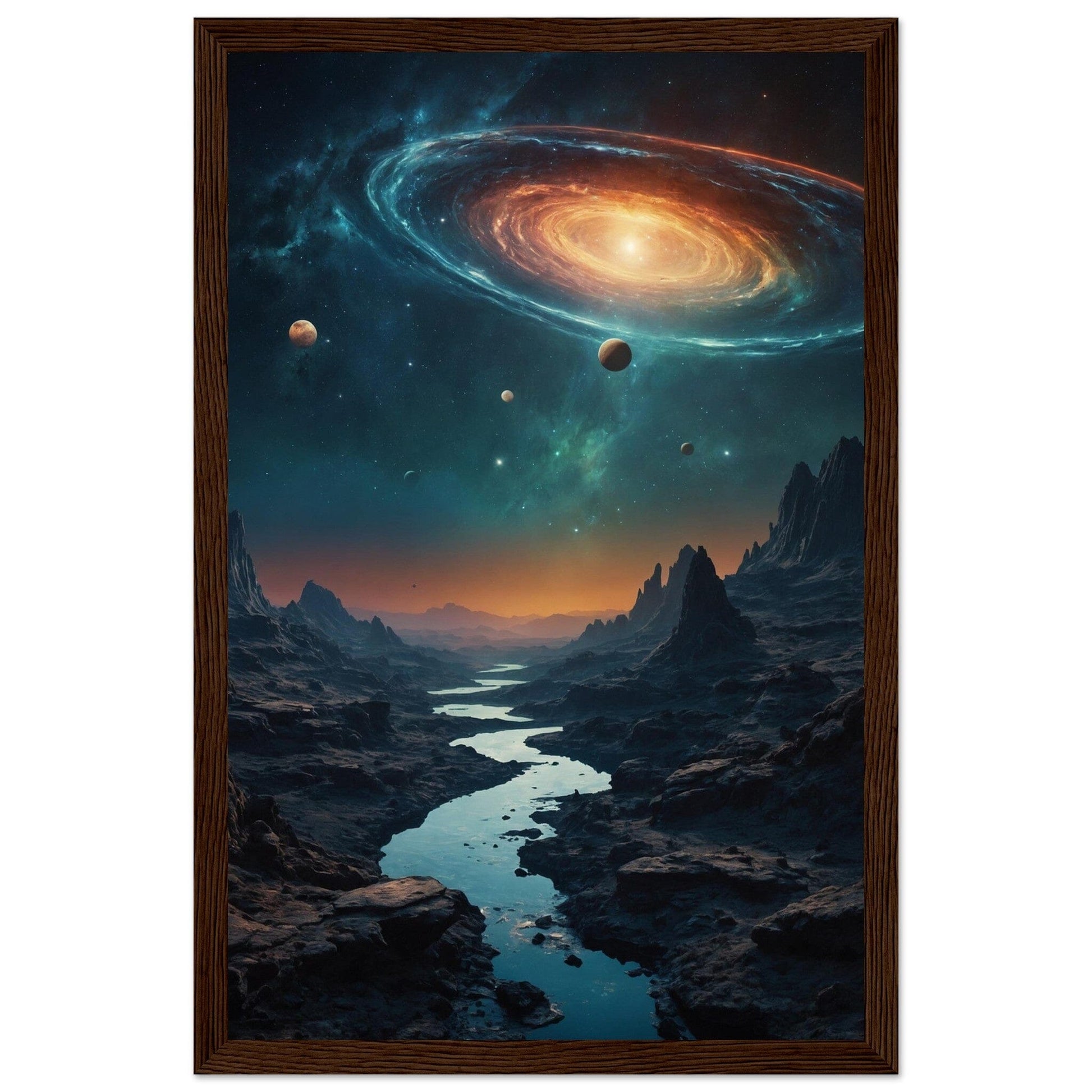 Premium Matte Paper Wooden Framed Poster - Exklusive Kunst in stilvollen Holzrahmen Print Material Modern Masterpieces 28x43 cm / XL (11x17″) Dark wood frame 