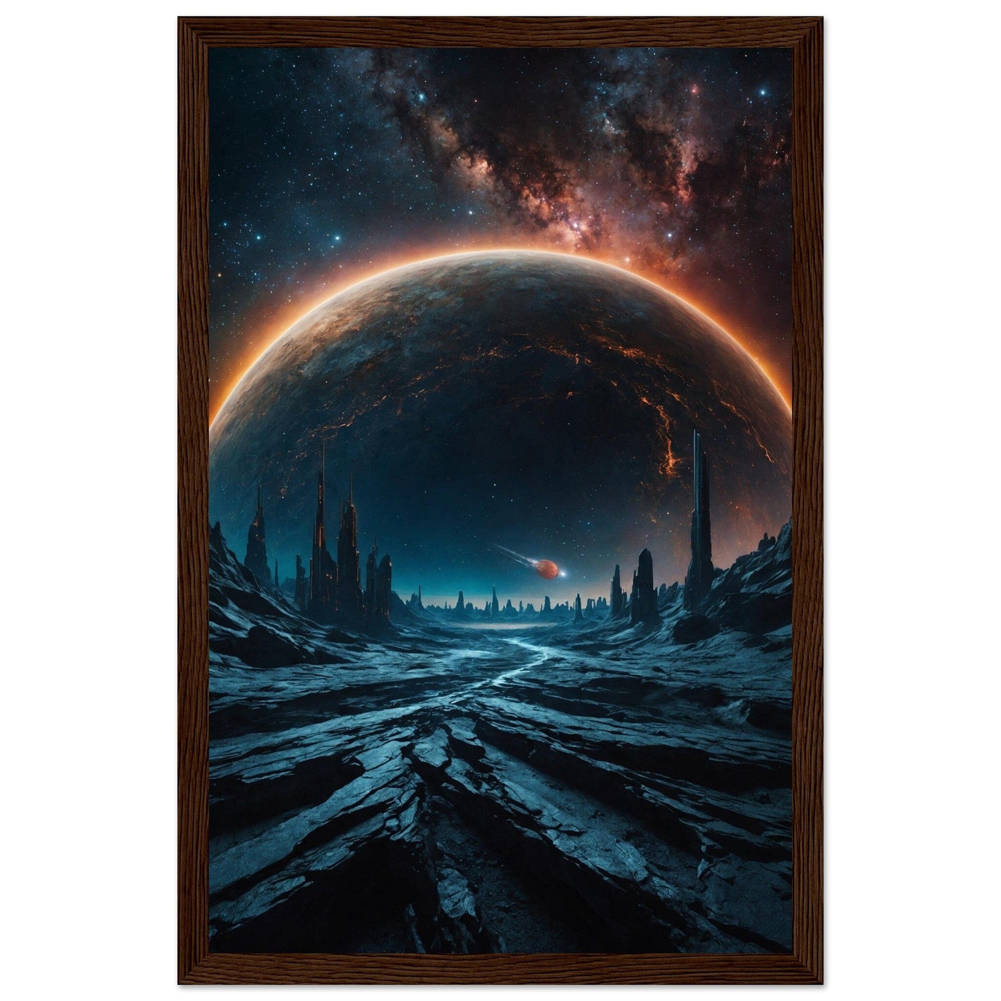 Premium Matte Paper Wooden Framed Poster - Exklusive Kunst in stilvollen Holzrahmen Print Material Modern Masterpieces 28x43 cm / XL (11x17″) Dark wood frame 