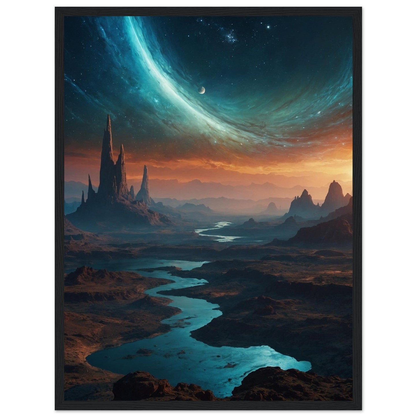 Premium Matte Paper Wooden Framed Poster - Exklusive Kunst in stilvollen Holzrahmen Print Material Modern Masterpieces 45x60 cm / 18x24″ Black frame 