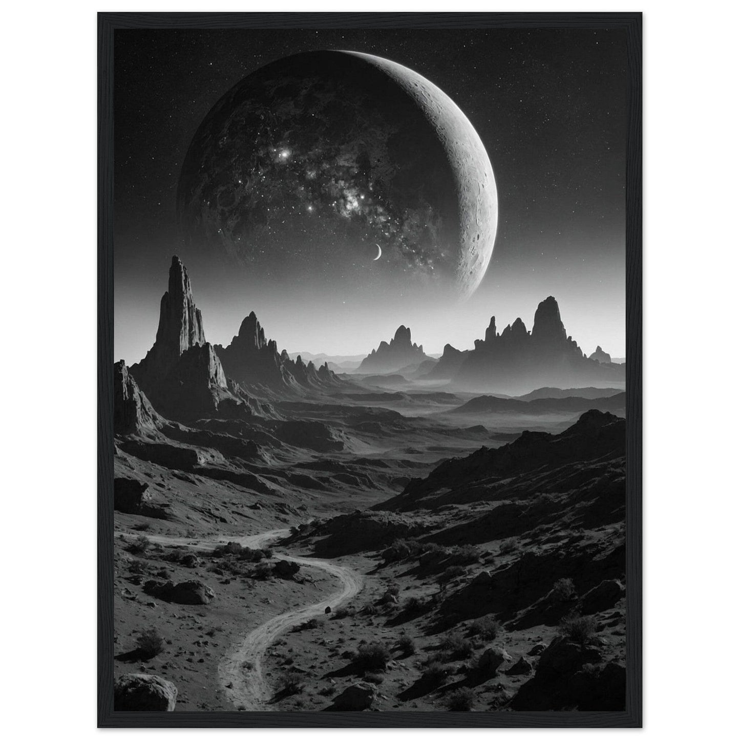 Premium Matte Paper Wooden Framed Poster - Exklusive Kunst in stilvollen Holzrahmen Print Material Modern Masterpieces 45x60 cm / 18x24″ Black frame 