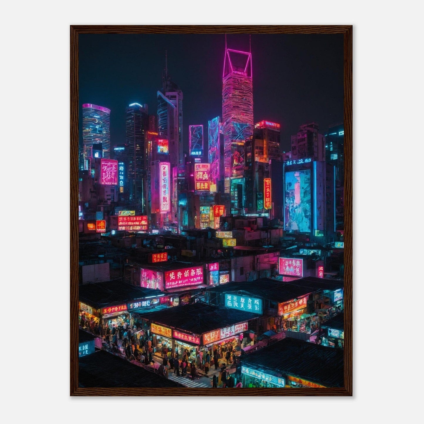 Premium Matte Paper Wooden Framed Poster - Exklusive Kunst in stilvollen Holzrahmen Print Material Modern Masterpieces 45x60 cm / 18x24″ Dark wood frame 