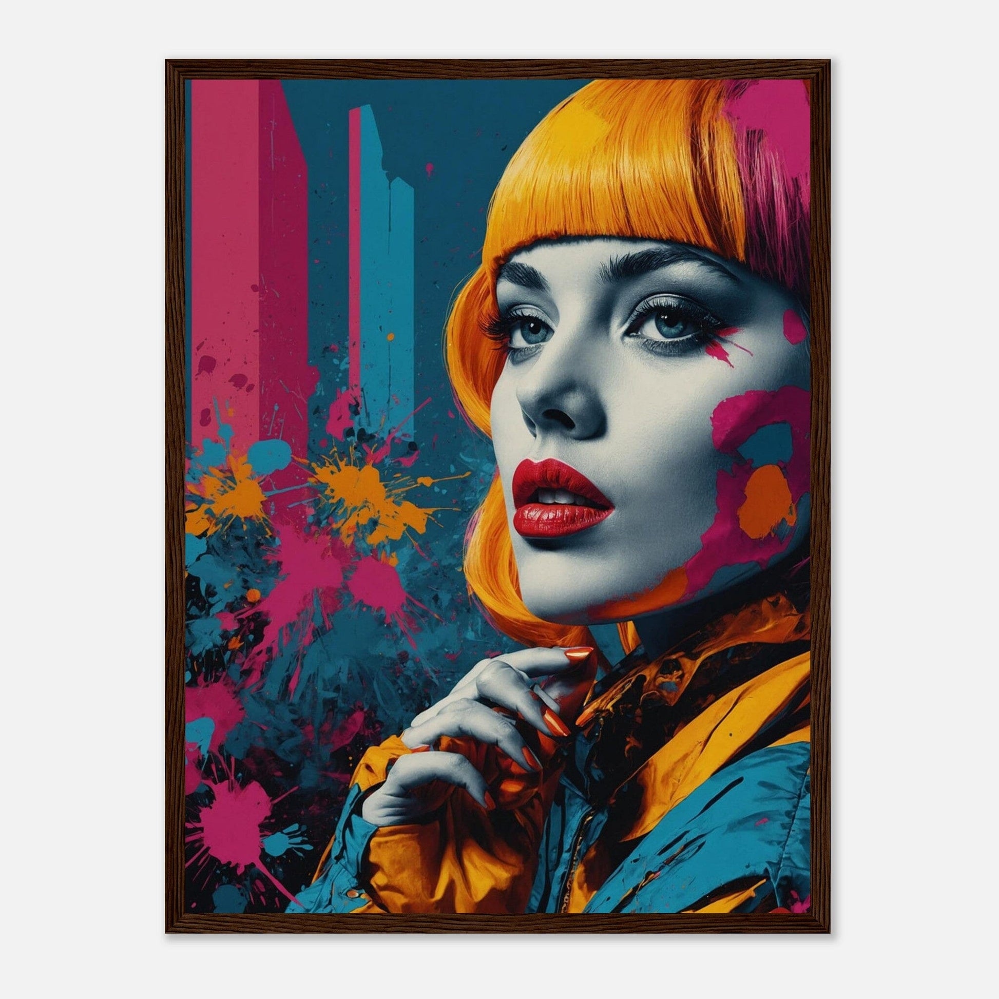Premium Matte Paper Wooden Framed Poster - Exklusive Kunst in stilvollen Holzrahmen Print Material Modern Masterpieces 45x60 cm / 18x24″ Dark wood frame 