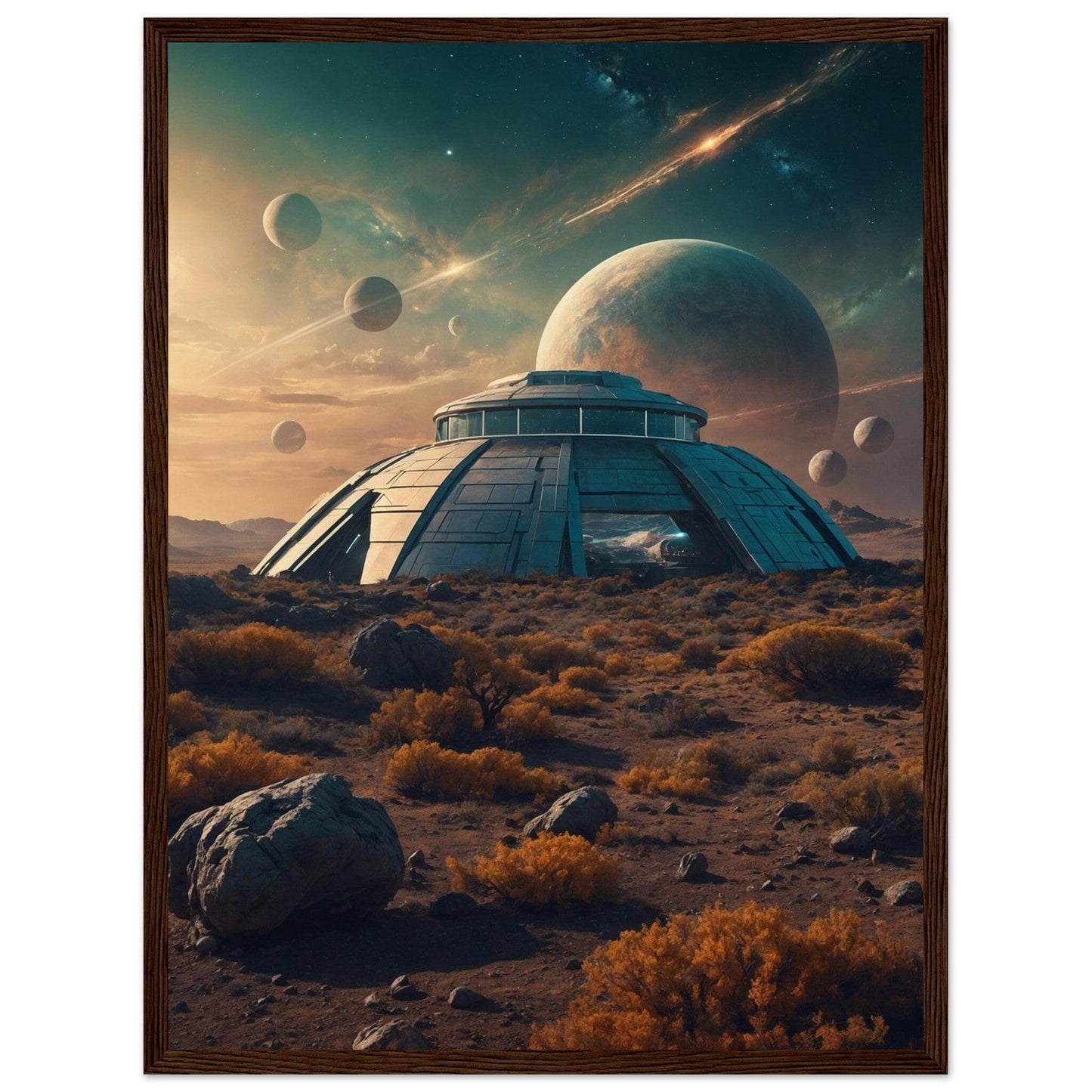 Premium Matte Paper Wooden Framed Poster - Exklusive Kunst in stilvollen Holzrahmen Print Material Modern Masterpieces 45x60 cm / 18x24″ Dark wood frame 