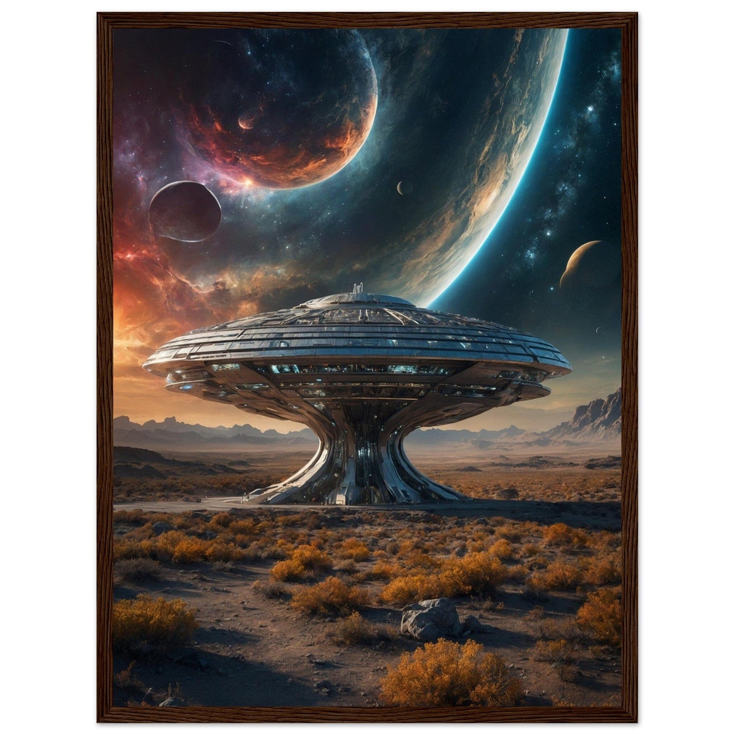 Premium Matte Paper Wooden Framed Poster - Exklusive Kunst in stilvollen Holzrahmen Print Material Modern Masterpieces 45x60 cm / 18x24″ Dark wood frame 