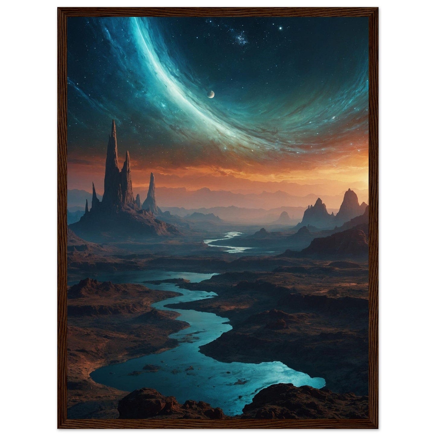 Premium Matte Paper Wooden Framed Poster - Exklusive Kunst in stilvollen Holzrahmen Print Material Modern Masterpieces 45x60 cm / 18x24″ Dark wood frame 
