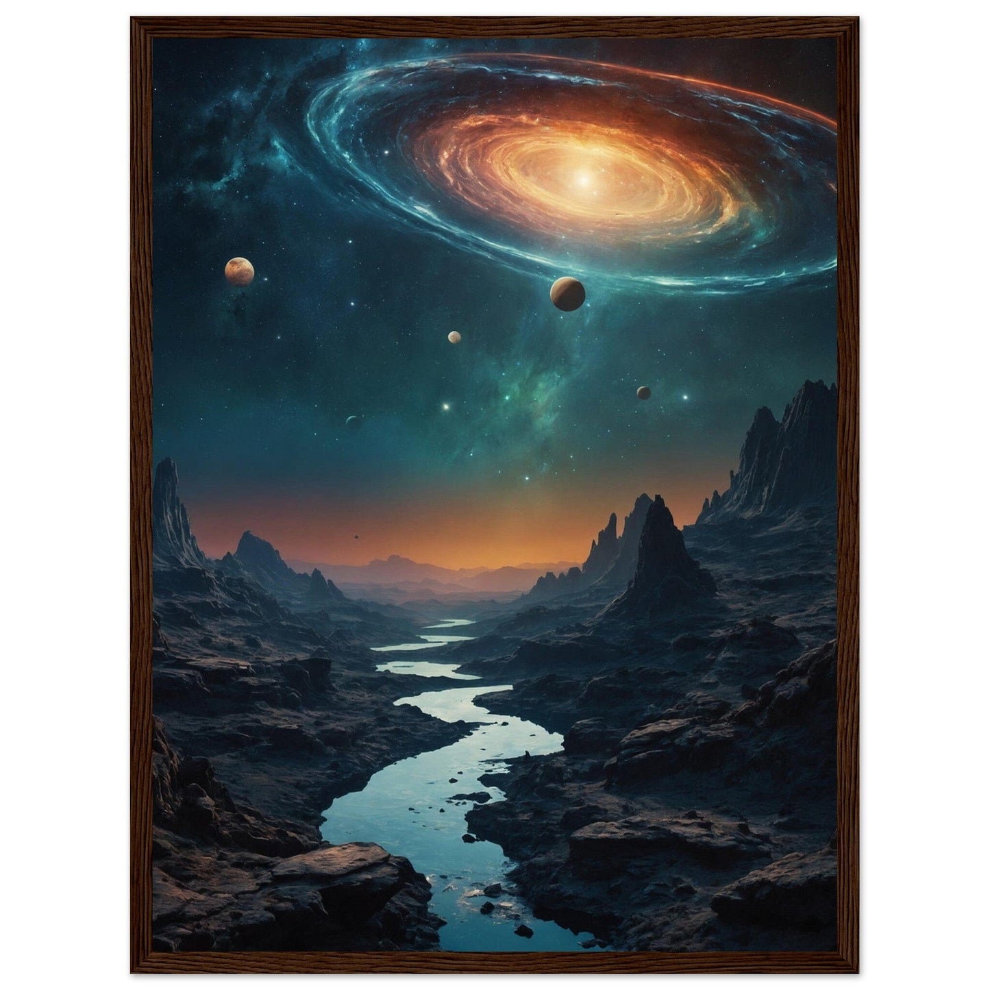 Premium Matte Paper Wooden Framed Poster - Exklusive Kunst in stilvollen Holzrahmen Print Material Modern Masterpieces 45x60 cm / 18x24″ Dark wood frame 