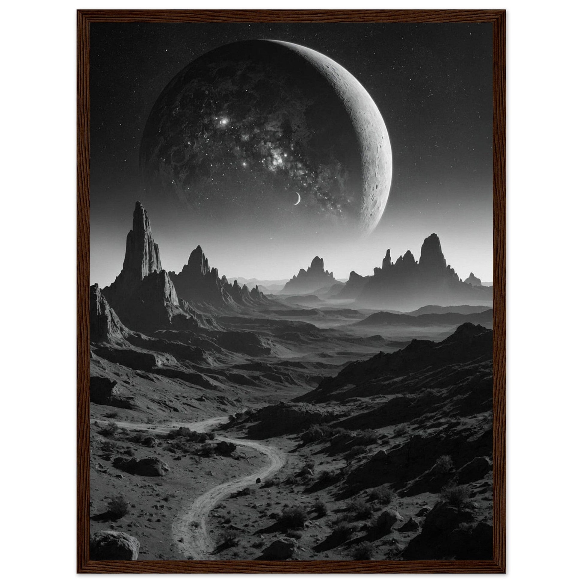 Premium Matte Paper Wooden Framed Poster - Exklusive Kunst in stilvollen Holzrahmen Print Material Modern Masterpieces 45x60 cm / 18x24″ Dark wood frame 