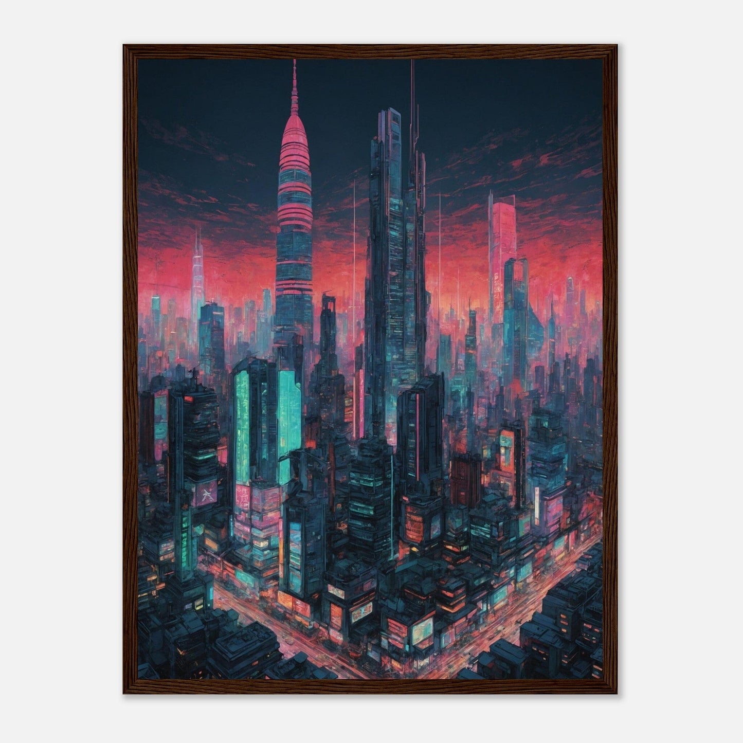 Premium Matte Paper Wooden Framed Poster - Exklusive Kunst in stilvollen Holzrahmen Print Material Modern Masterpieces 45x60 cm / 18x24″ Dark wood frame 