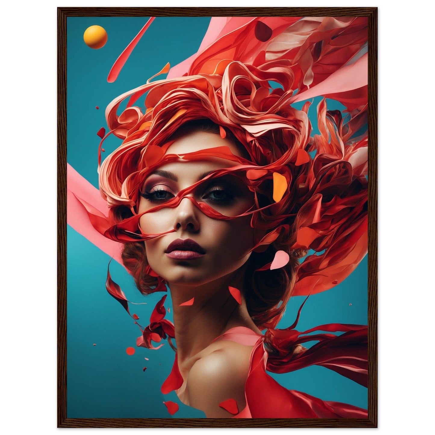 Premium Matte Paper Wooden Framed Poster - Exklusive Kunst in stilvollen Holzrahmen Print Material Modern Masterpieces 45x60 cm / 18x24″ Dark wood frame 