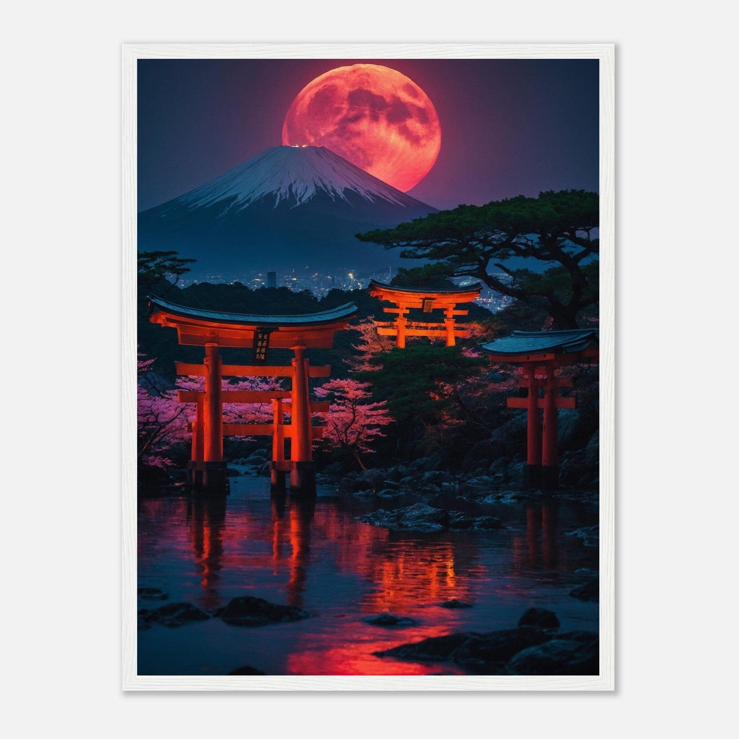Premium Matte Paper Wooden Framed Poster - Exklusive Kunst in stilvollen Holzrahmen Print Material Modern Masterpieces 45x60 cm / 18x24″ White frame 