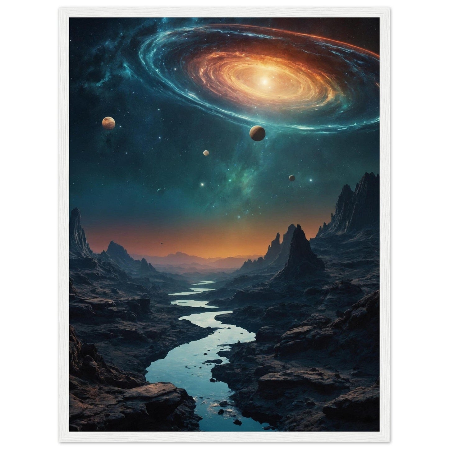 Premium Matte Paper Wooden Framed Poster - Exklusive Kunst in stilvollen Holzrahmen Print Material Modern Masterpieces 45x60 cm / 18x24″ White frame 