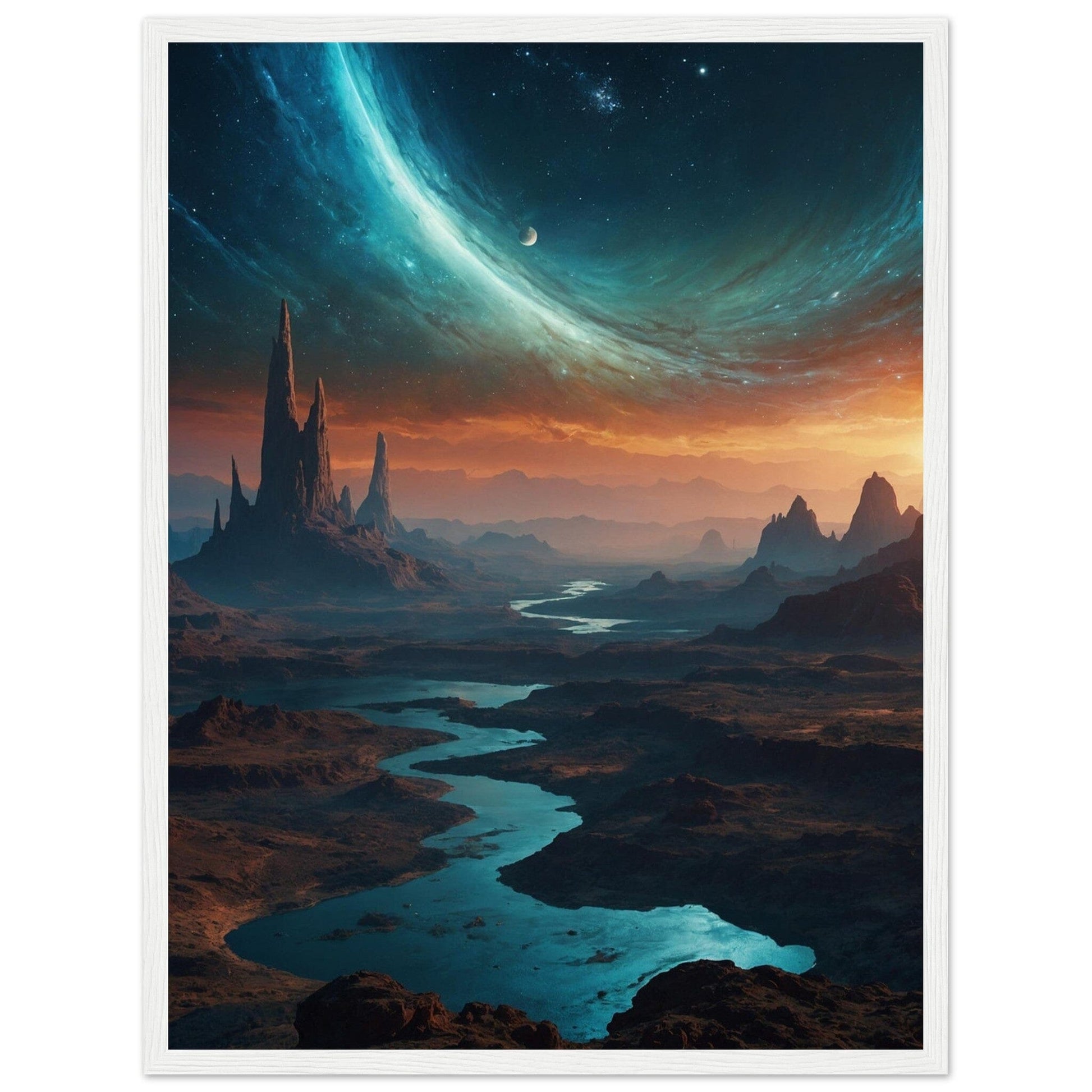 Premium Matte Paper Wooden Framed Poster - Exklusive Kunst in stilvollen Holzrahmen Print Material Modern Masterpieces 45x60 cm / 18x24″ White frame 