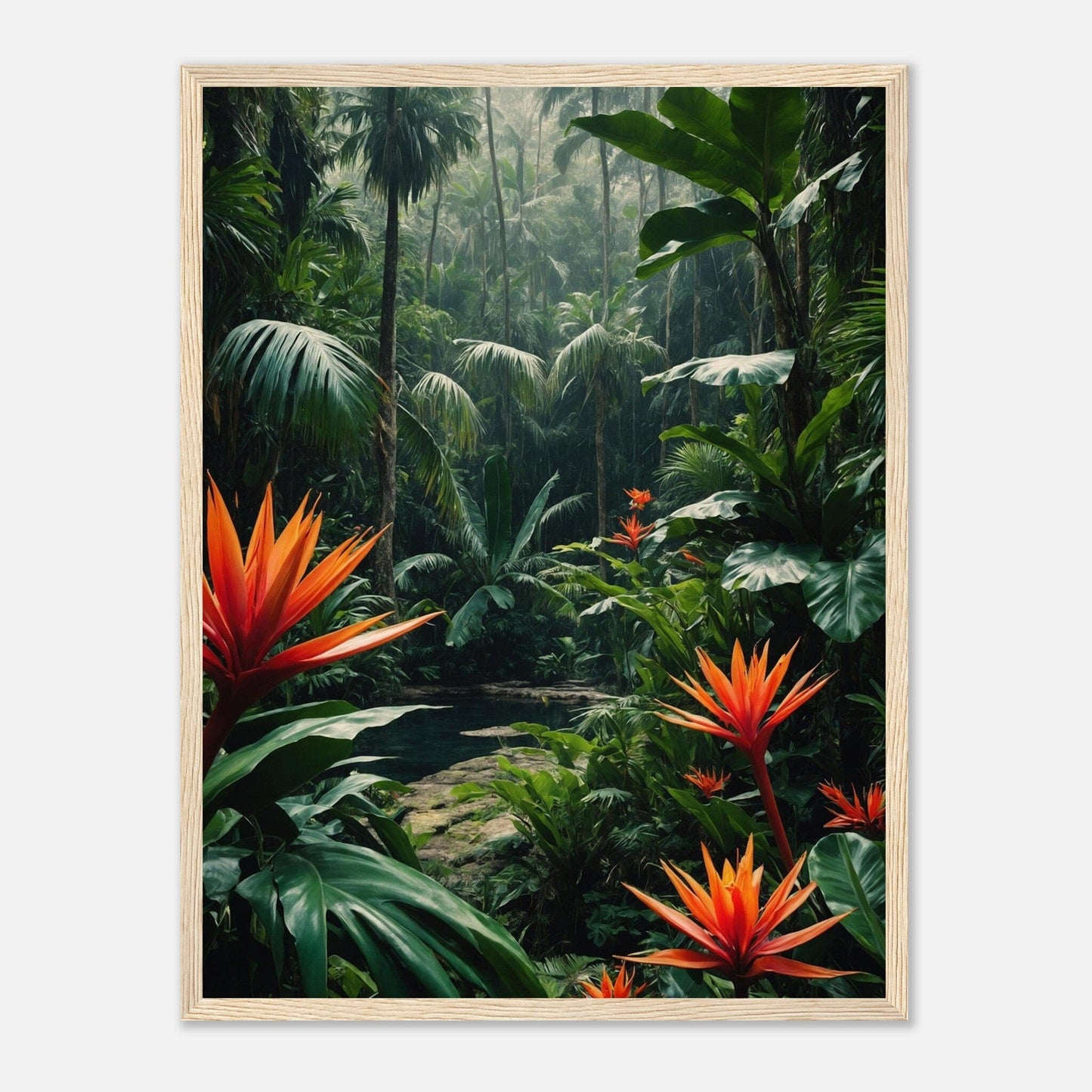 Premium Matte Paper Wooden Framed Poster - Exklusive Kunst in stilvollen Holzrahmen Print Material Modern Masterpieces 45x60 cm / 18x24″ Wood frame 