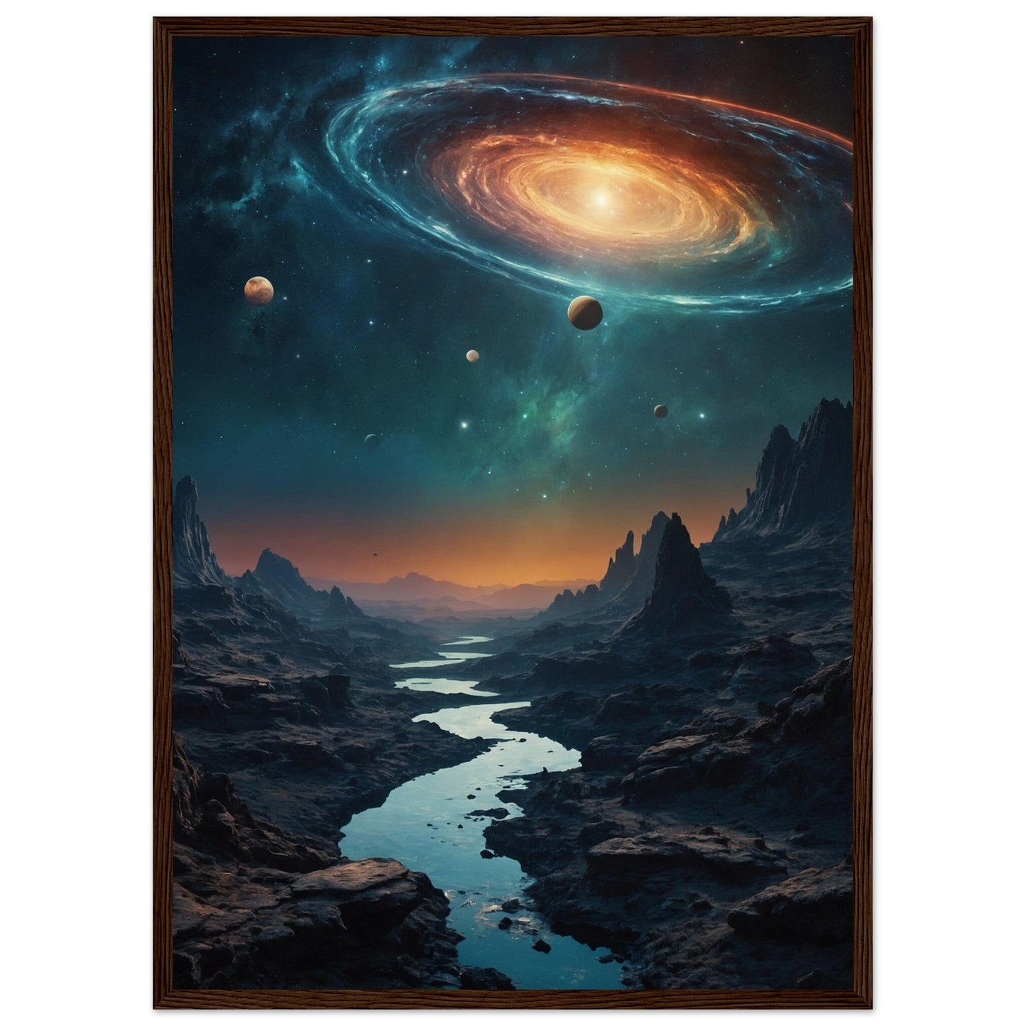 Premium Matte Paper Wooden Framed Poster - Exklusive Kunst in stilvollen Holzrahmen Print Material Modern Masterpieces 50x70 cm / 20x28″ Dark wood frame 