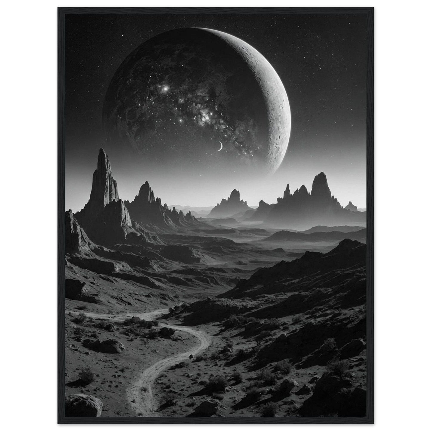 Premium Matte Paper Wooden Framed Poster - Exklusive Kunst in stilvollen Holzrahmen Print Material Modern Masterpieces 60x80 cm / 24x32″ Black frame 