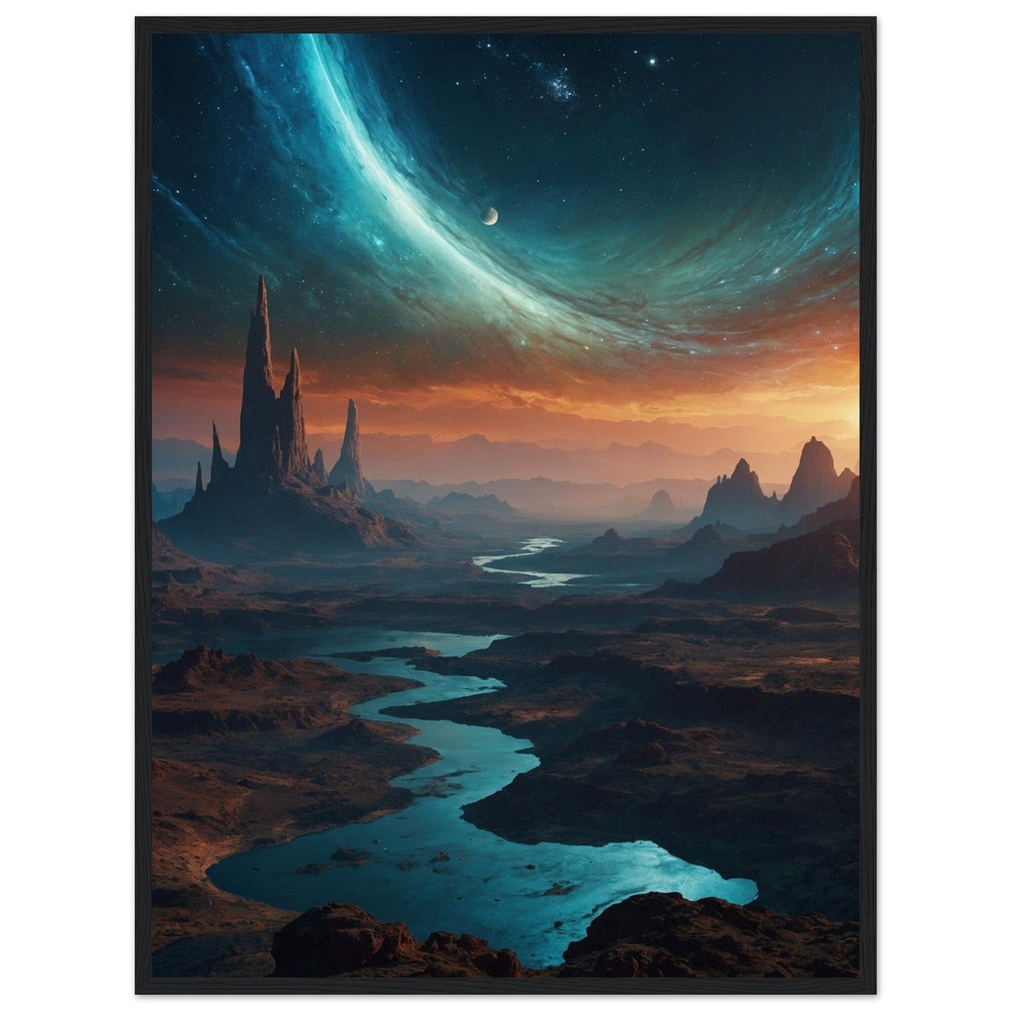 Premium Matte Paper Wooden Framed Poster - Exklusive Kunst in stilvollen Holzrahmen Print Material Modern Masterpieces 60x80 cm / 24x32″ Black frame 