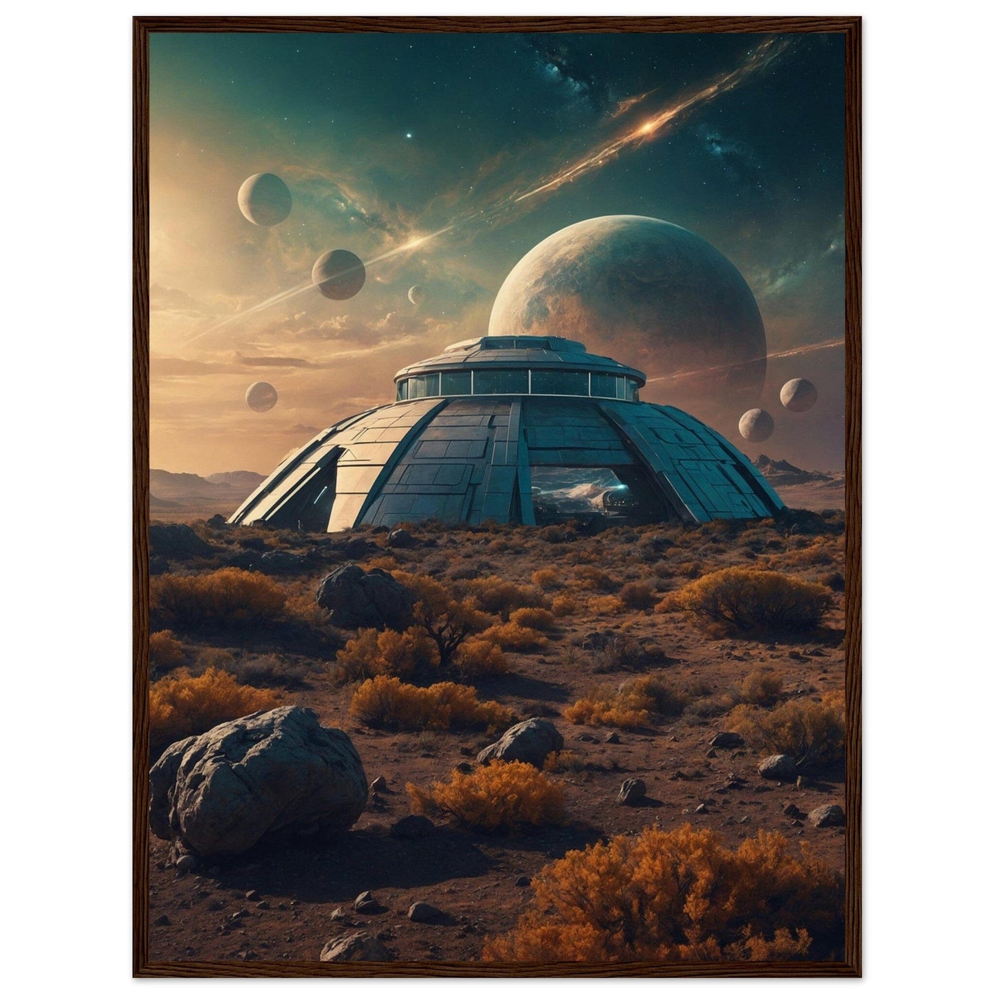 Premium Matte Paper Wooden Framed Poster - Exklusive Kunst in stilvollen Holzrahmen Print Material Modern Masterpieces 60x80 cm / 24x32″ Dark wood frame 