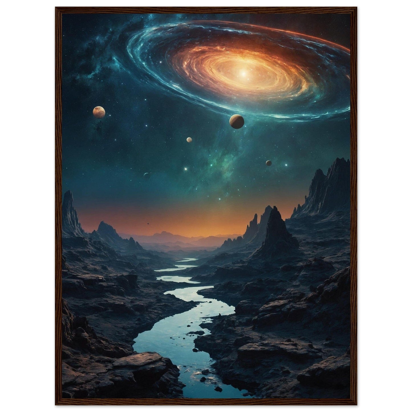 Premium Matte Paper Wooden Framed Poster - Exklusive Kunst in stilvollen Holzrahmen Print Material Modern Masterpieces 60x80 cm / 24x32″ Dark wood frame 