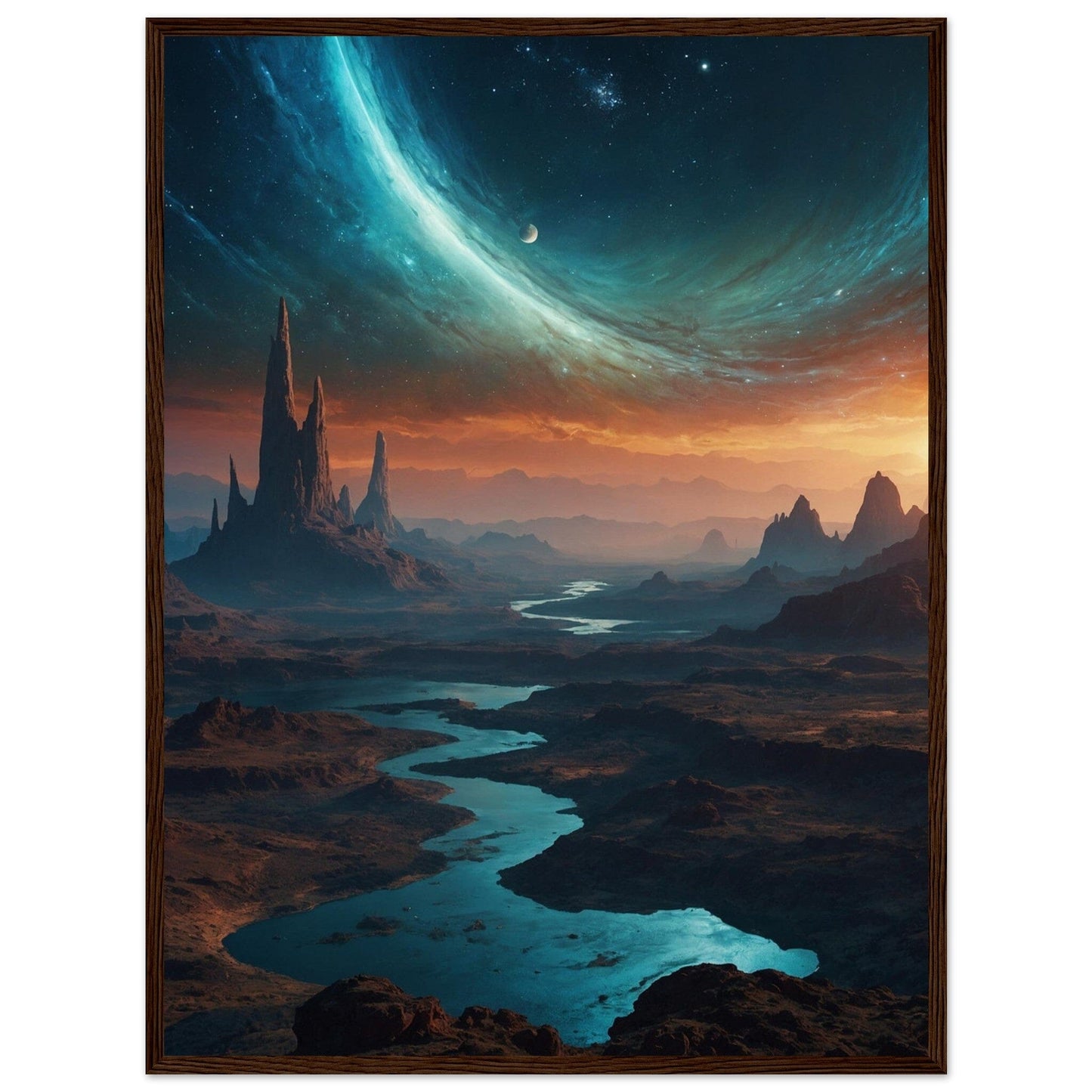 Premium Matte Paper Wooden Framed Poster - Exklusive Kunst in stilvollen Holzrahmen Print Material Modern Masterpieces 60x80 cm / 24x32″ Dark wood frame 