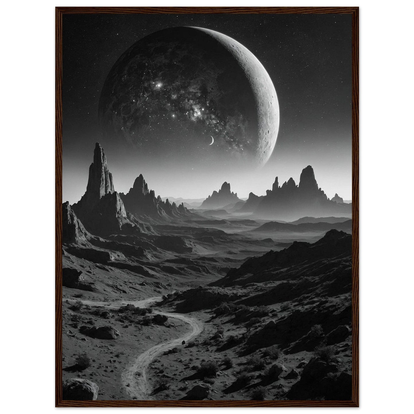 Premium Matte Paper Wooden Framed Poster - Exklusive Kunst in stilvollen Holzrahmen Print Material Modern Masterpieces 60x80 cm / 24x32″ Dark wood frame 