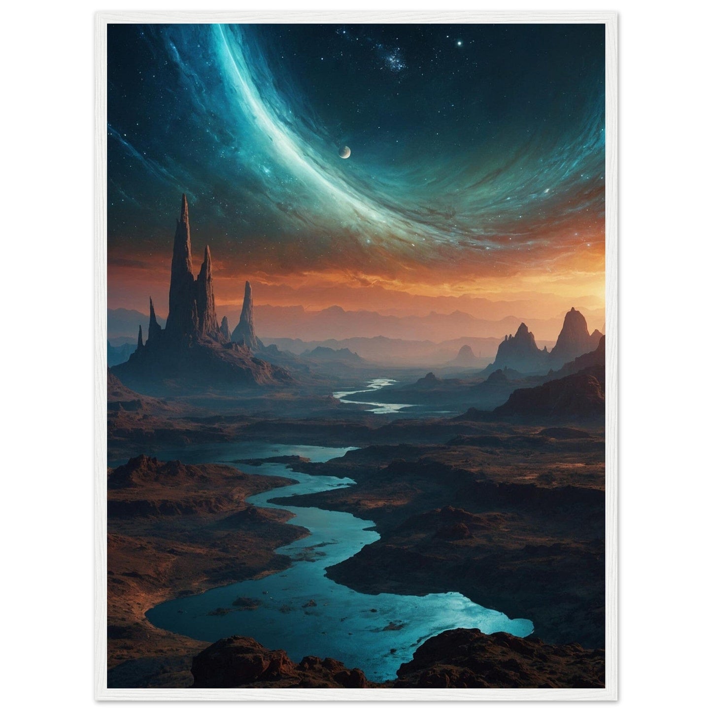 Premium Matte Paper Wooden Framed Poster - Exklusive Kunst in stilvollen Holzrahmen Print Material Modern Masterpieces 60x80 cm / 24x32″ White frame 
