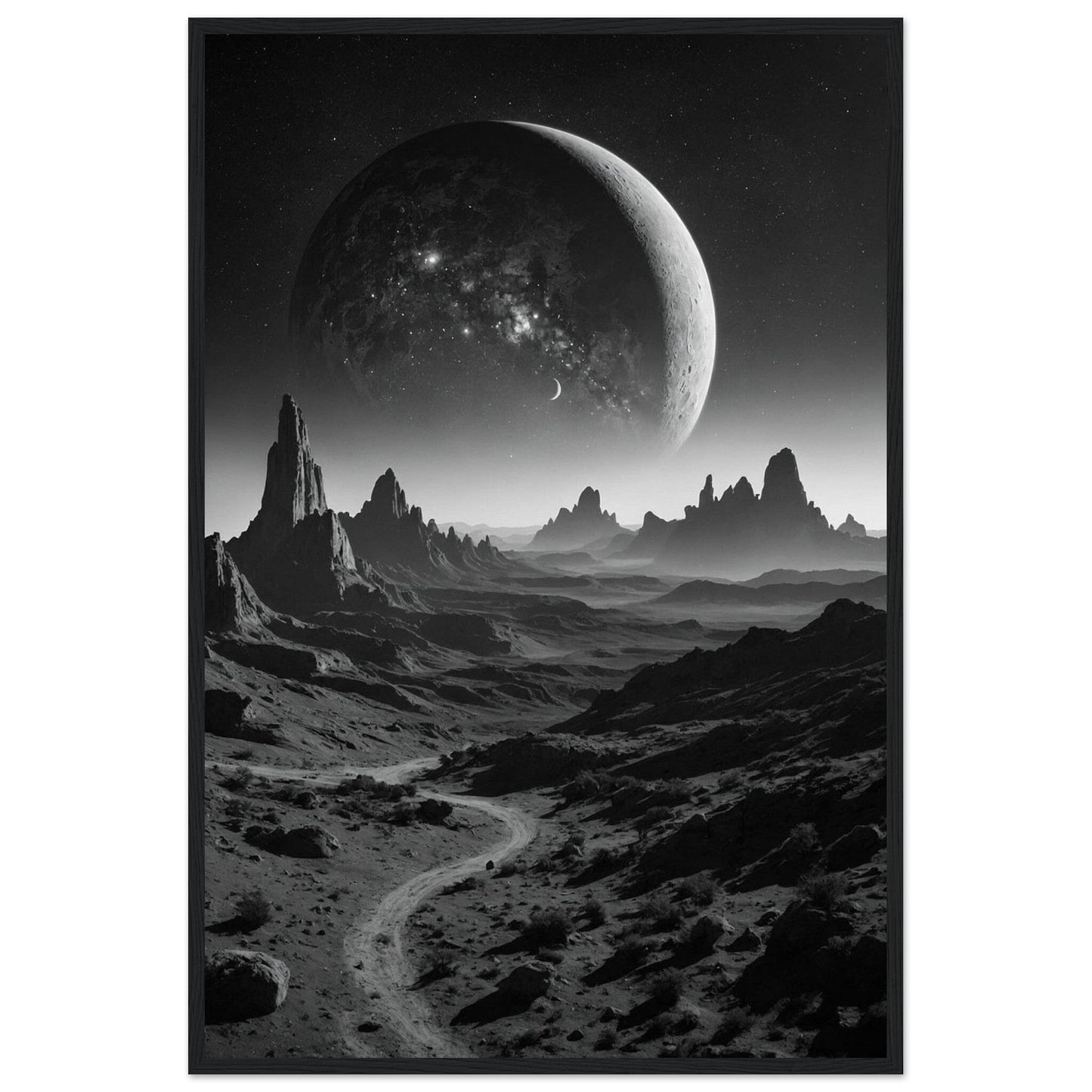 Premium Matte Paper Wooden Framed Poster - Exklusive Kunst in stilvollen Holzrahmen Print Material Modern Masterpieces 60x90 cm / 24x36″ Black frame 