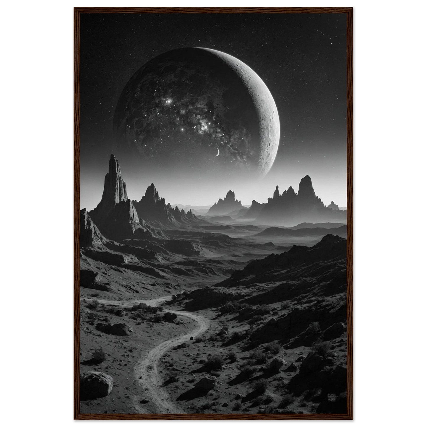 Premium Matte Paper Wooden Framed Poster - Exklusive Kunst in stilvollen Holzrahmen Print Material Modern Masterpieces 60x90 cm / 24x36″ Dark wood frame 