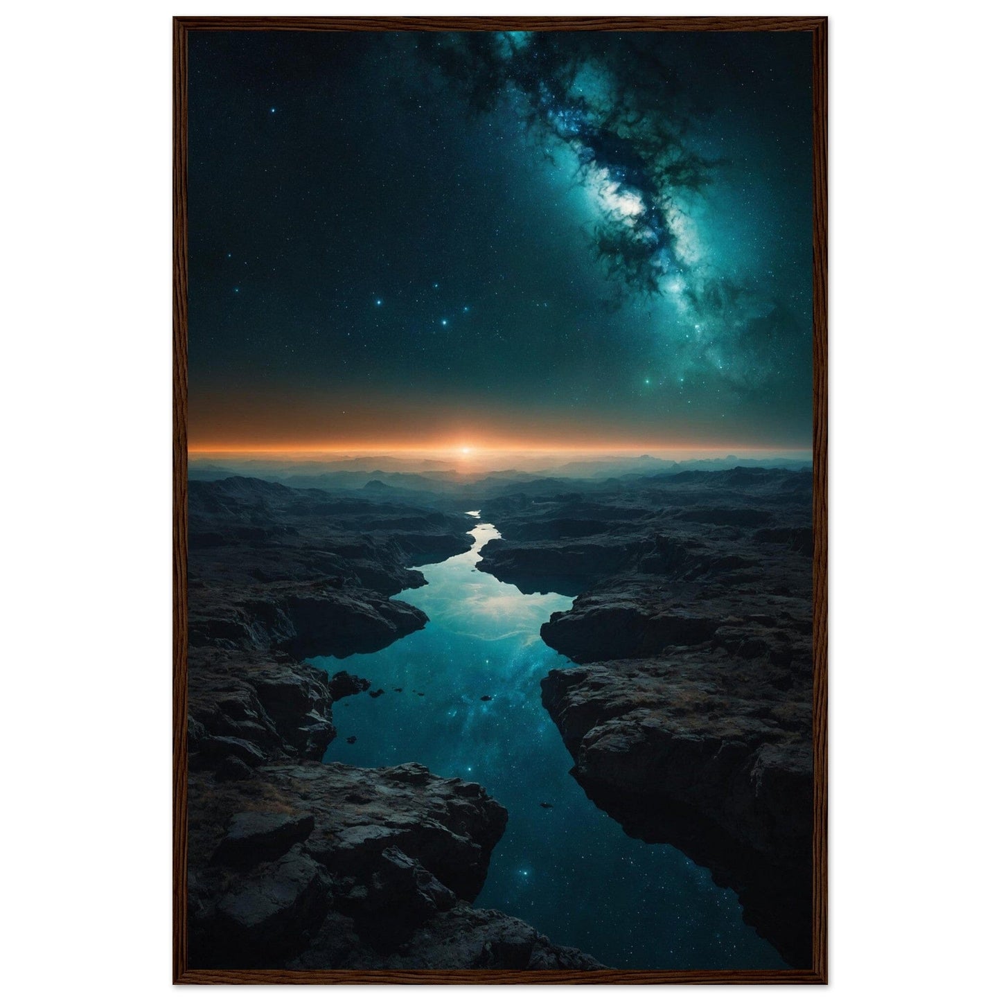 Premium Matte Paper Wooden Framed Poster - Exklusive Kunst in stilvollen Holzrahmen Print Material Modern Masterpieces 60x90 cm / 24x36″ Dark wood frame 
