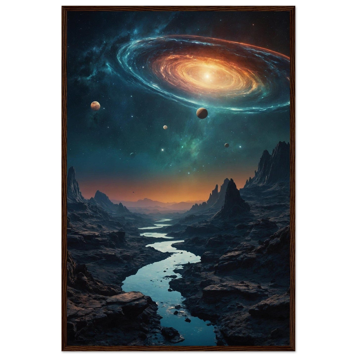 Premium Matte Paper Wooden Framed Poster - Exklusive Kunst in stilvollen Holzrahmen Print Material Modern Masterpieces 60x90 cm / 24x36″ Dark wood frame 