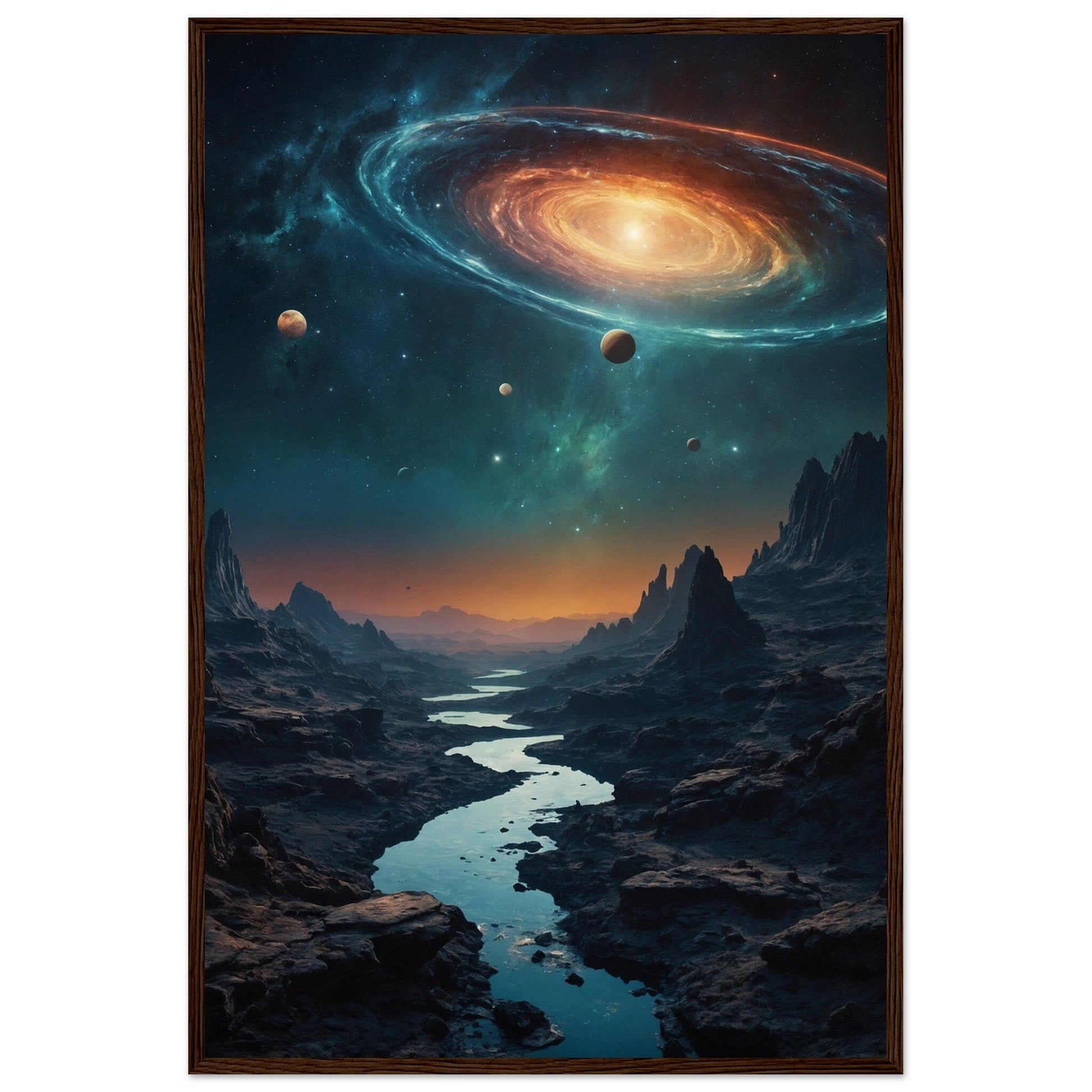 Premium Matte Paper Wooden Framed Poster - Exklusive Kunst in stilvollen Holzrahmen Print Material Modern Masterpieces 60x90 cm / 24x36″ Dark wood frame 
