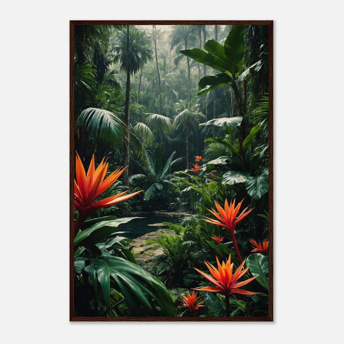 Premium Matte Paper Wooden Framed Poster - Exklusive Kunst in stilvollen Holzrahmen Print Material Modern Masterpieces 60x90 cm / 24x36″ Dark wood frame 