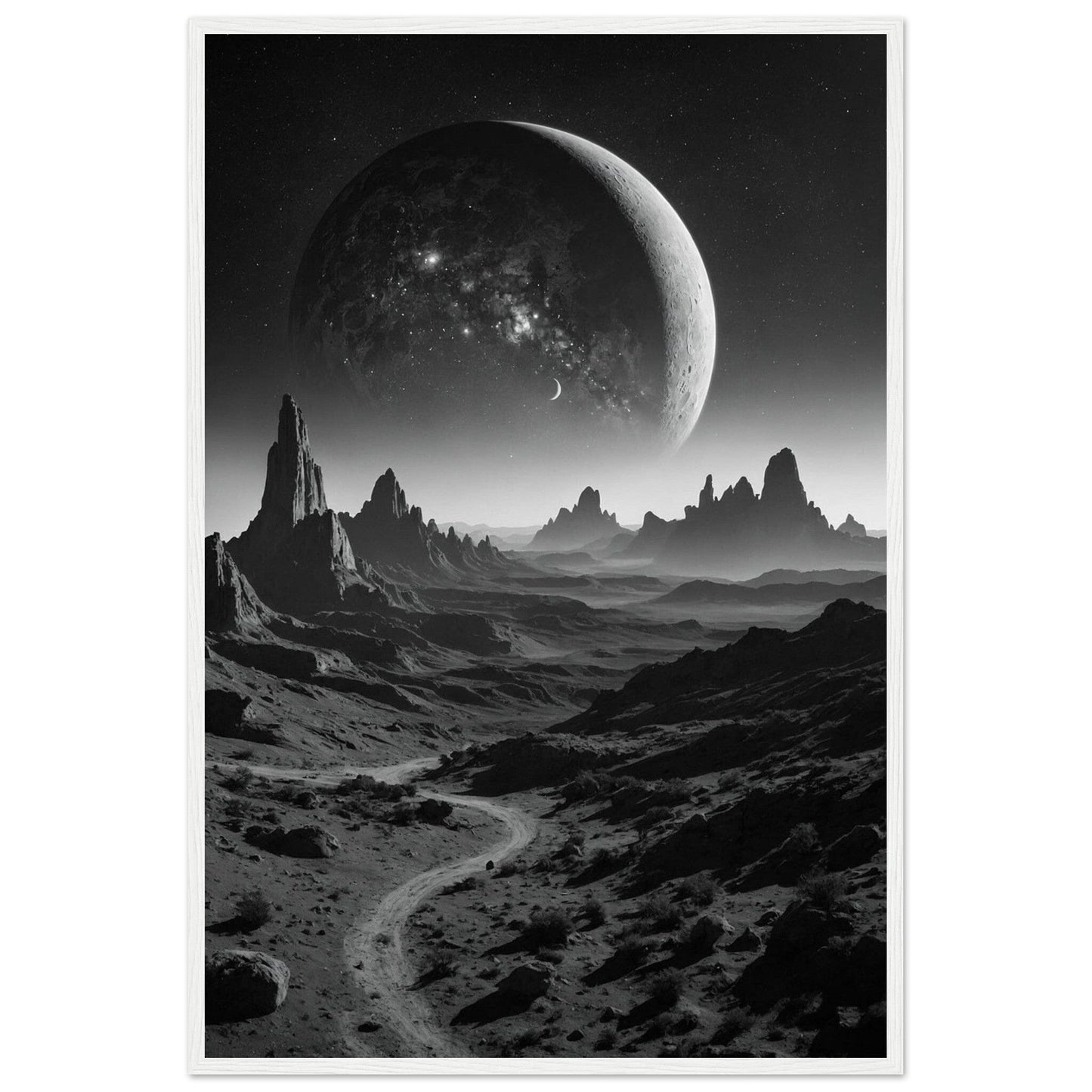 Premium Matte Paper Wooden Framed Poster - Exklusive Kunst in stilvollen Holzrahmen Print Material Modern Masterpieces 60x90 cm / 24x36″ White frame 