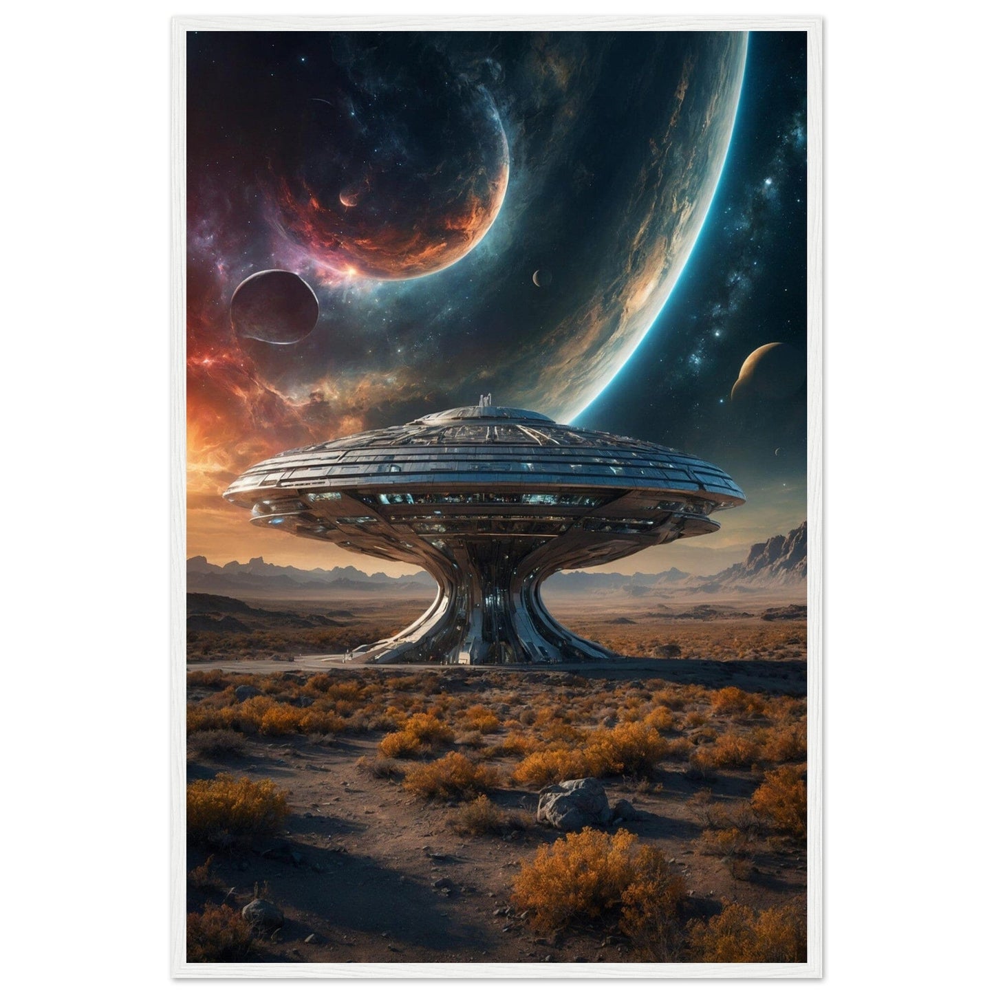 Premium Matte Paper Wooden Framed Poster - Exklusive Kunst in stilvollen Holzrahmen Print Material Modern Masterpieces 60x90 cm / 24x36″ White frame 