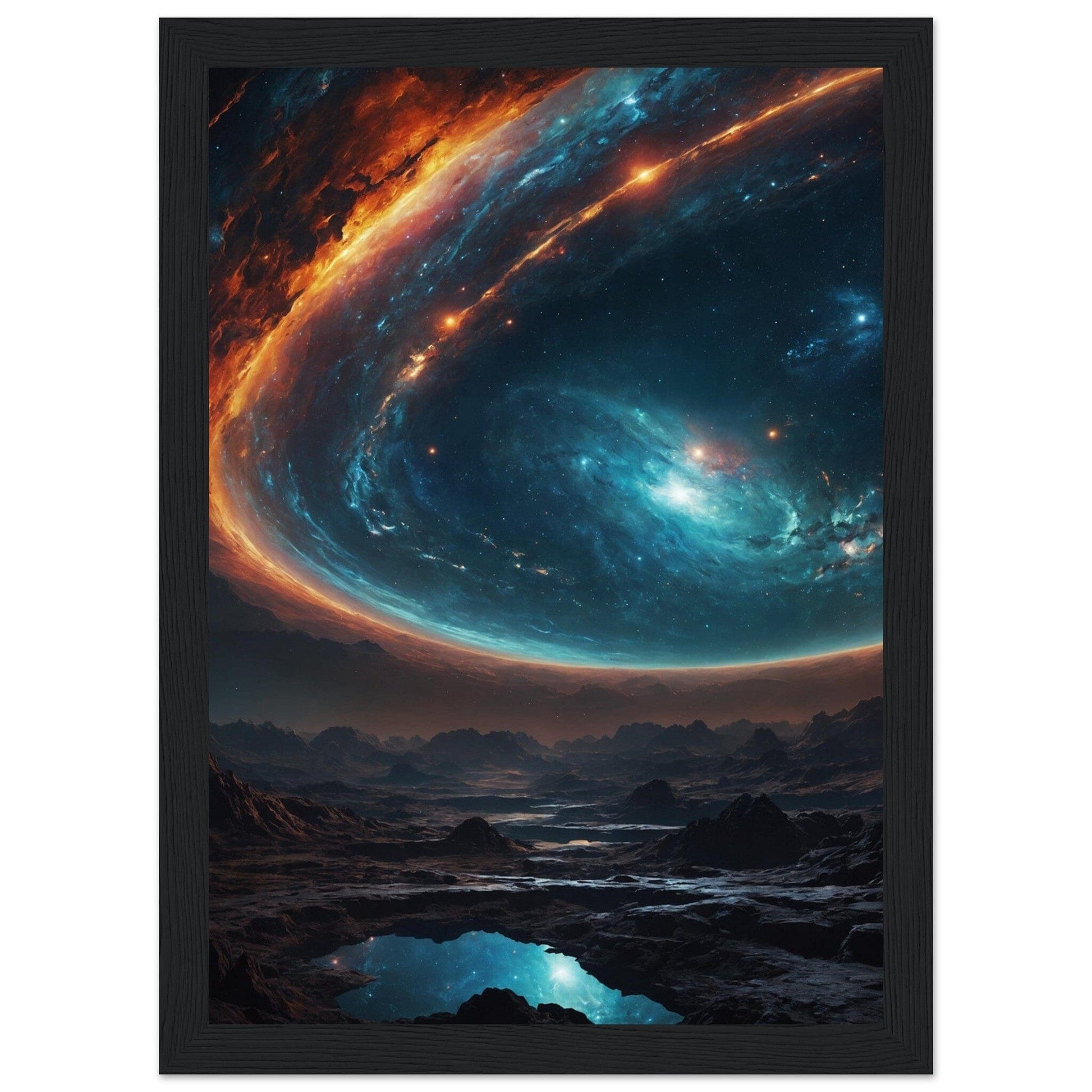 Premium Matte Paper Wooden Framed Poster - Exklusive Kunst in stilvollen Holzrahmen Print Material Modern Masterpieces A4 21x29.7 cm / 8x12″ Black frame 