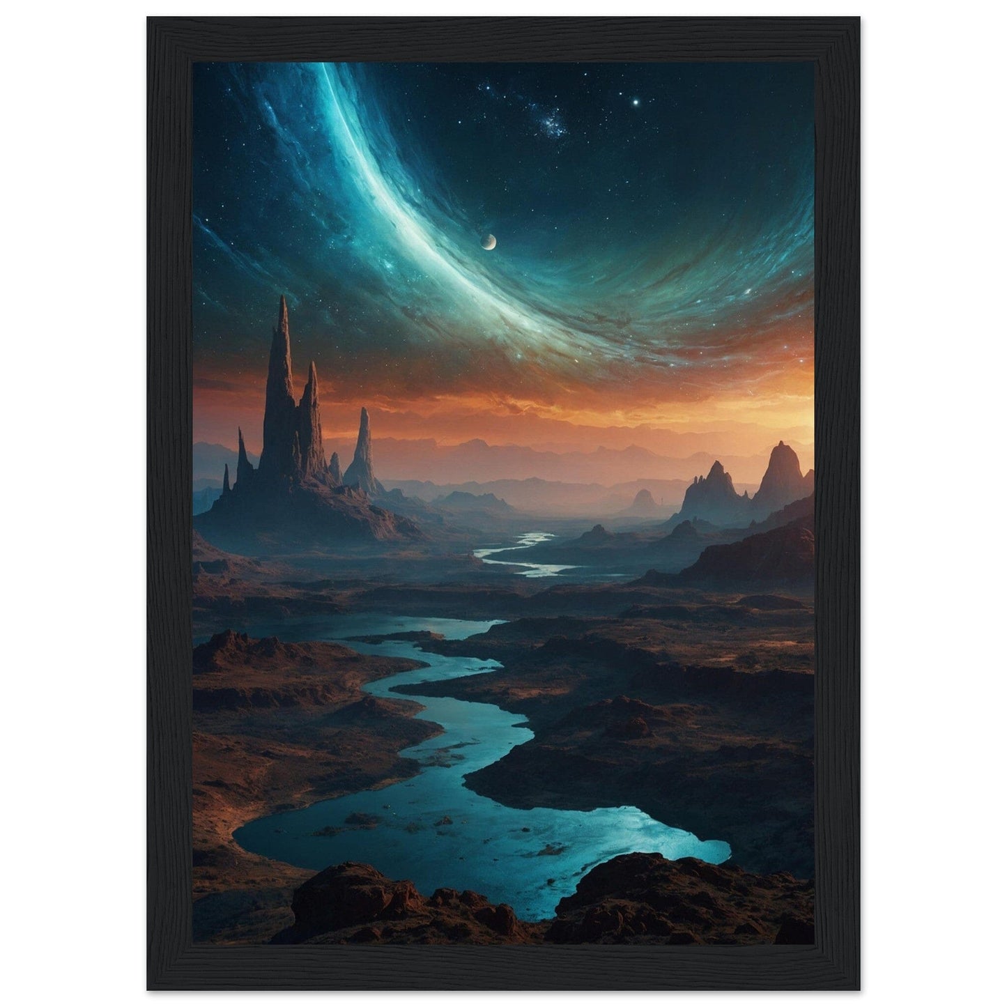 Premium Matte Paper Wooden Framed Poster - Exklusive Kunst in stilvollen Holzrahmen Print Material Modern Masterpieces A4 21x29.7 cm / 8x12″ Black frame 