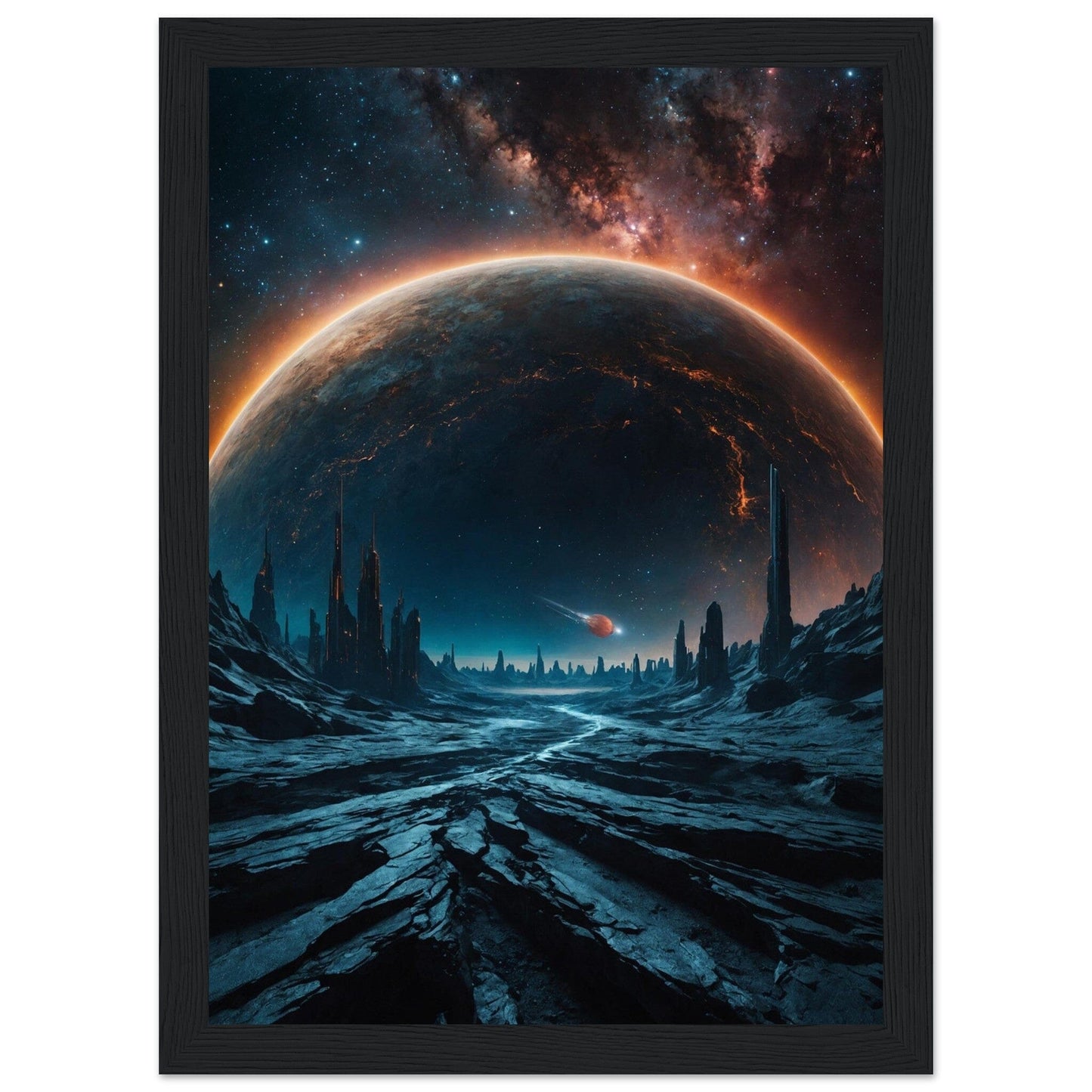 Premium Matte Paper Wooden Framed Poster - Exklusive Kunst in stilvollen Holzrahmen Print Material Modern Masterpieces A4 21x29.7 cm / 8x12″ Black frame 