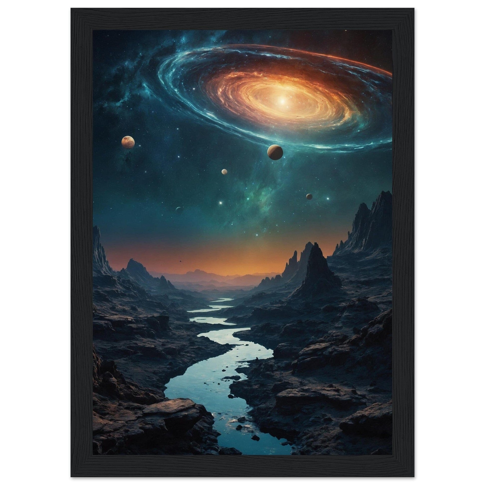 Premium Matte Paper Wooden Framed Poster - Exklusive Kunst in stilvollen Holzrahmen Print Material Modern Masterpieces A4 21x29.7 cm / 8x12″ Black frame 