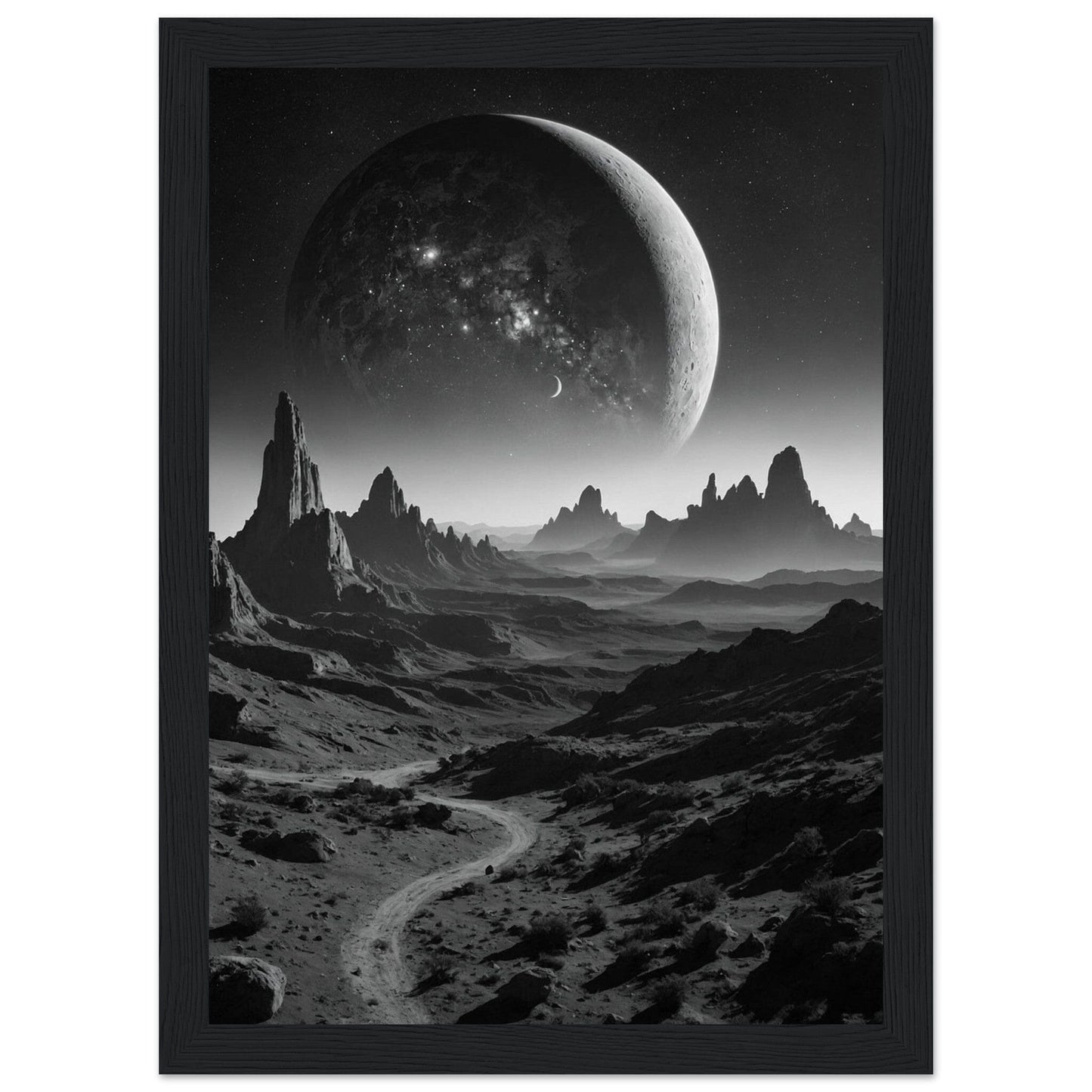 Premium Matte Paper Wooden Framed Poster - Exklusive Kunst in stilvollen Holzrahmen Print Material Modern Masterpieces A4 21x29.7 cm / 8x12″ Black frame 