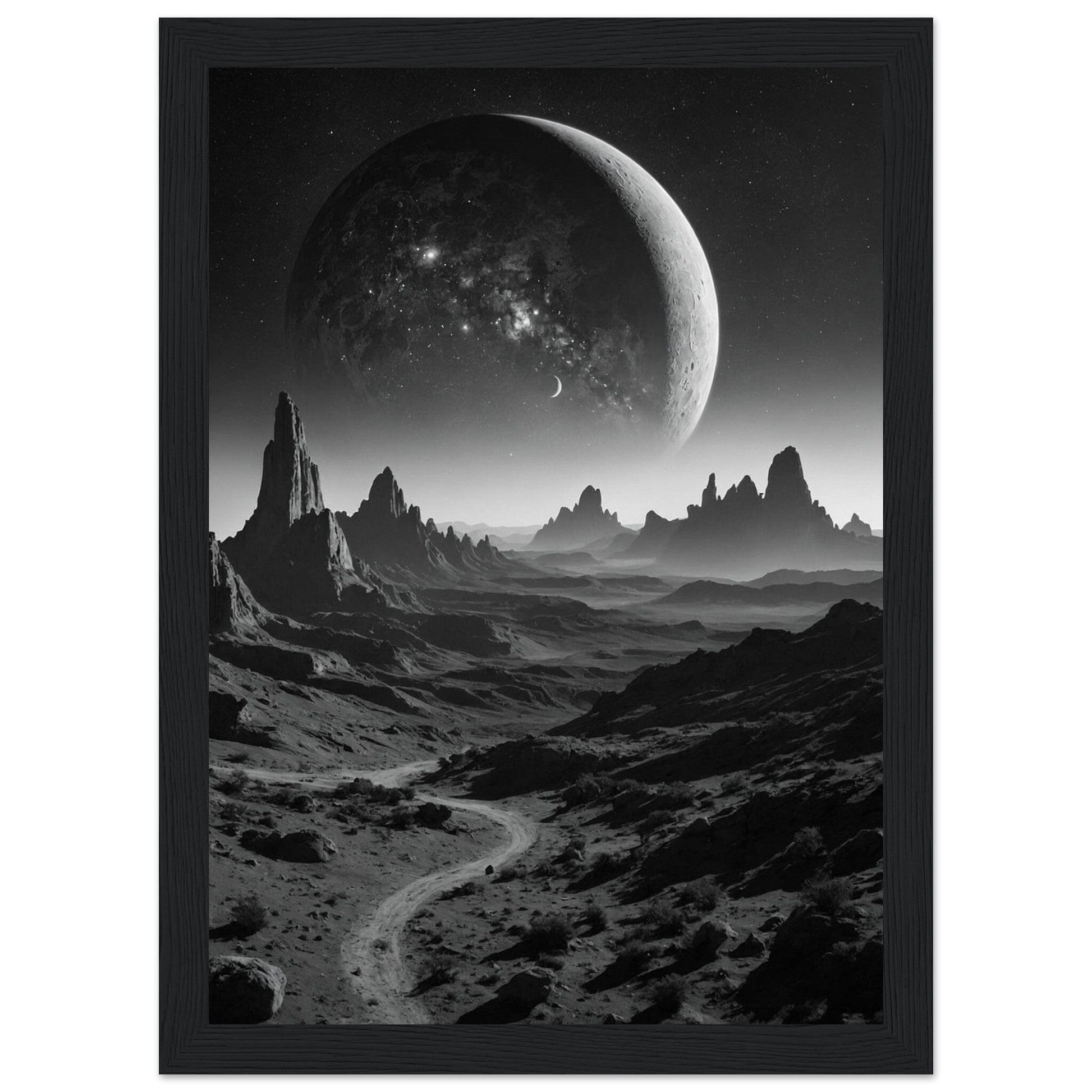Premium Matte Paper Wooden Framed Poster - Exklusive Kunst in stilvollen Holzrahmen Print Material Modern Masterpieces A4 21x29.7 cm / 8x12″ Black frame 