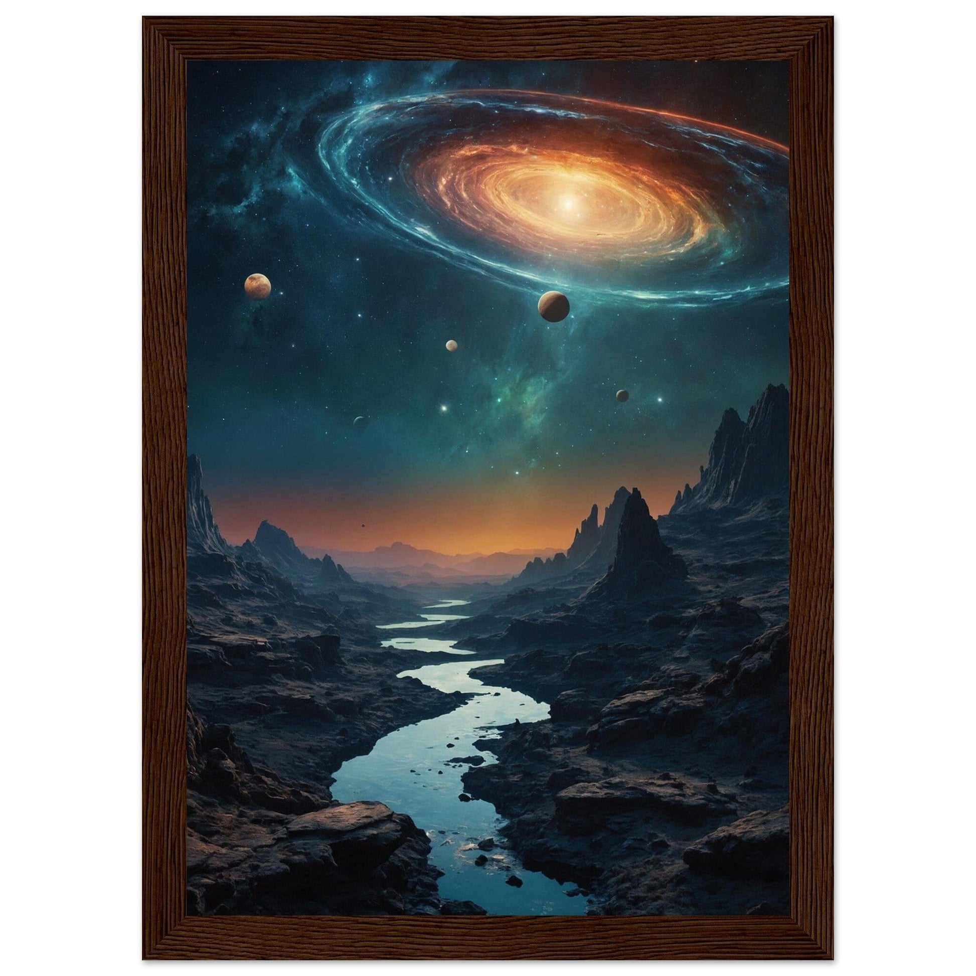 Premium Matte Paper Wooden Framed Poster - Exklusive Kunst in stilvollen Holzrahmen Print Material Modern Masterpieces A4 21x29.7 cm / 8x12″ Dark wood frame 