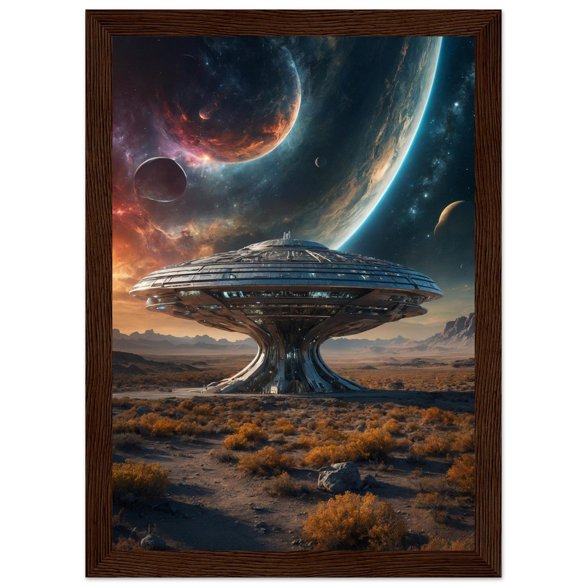 Premium Matte Paper Wooden Framed Poster - Exklusive Kunst in stilvollen Holzrahmen Print Material Modern Masterpieces A4 21x29.7 cm / 8x12″ Dark wood frame 