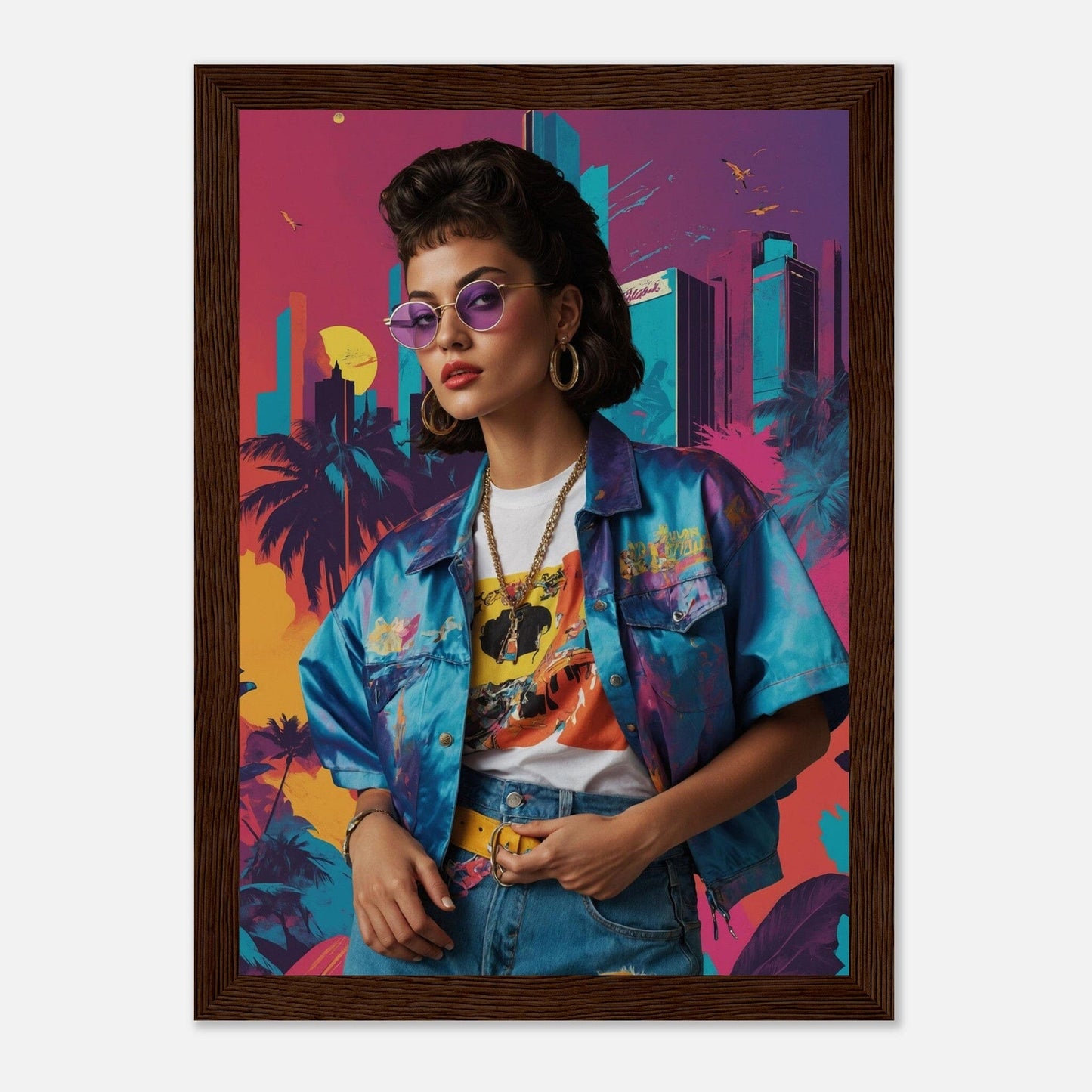 Premium Matte Paper Wooden Framed Poster - Exklusive Kunst in stilvollen Holzrahmen Print Material Modern Masterpieces A4 21x29.7 cm / 8x12″ Dark wood frame 