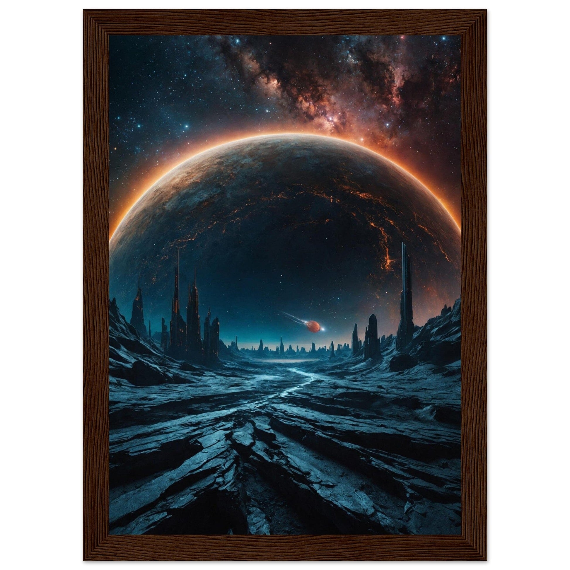 Premium Matte Paper Wooden Framed Poster - Exklusive Kunst in stilvollen Holzrahmen Print Material Modern Masterpieces A4 21x29.7 cm / 8x12″ Dark wood frame 