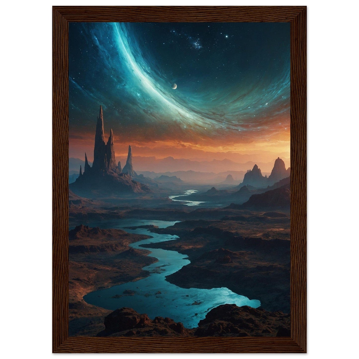 Premium Matte Paper Wooden Framed Poster - Exklusive Kunst in stilvollen Holzrahmen Print Material Modern Masterpieces A4 21x29.7 cm / 8x12″ Dark wood frame 