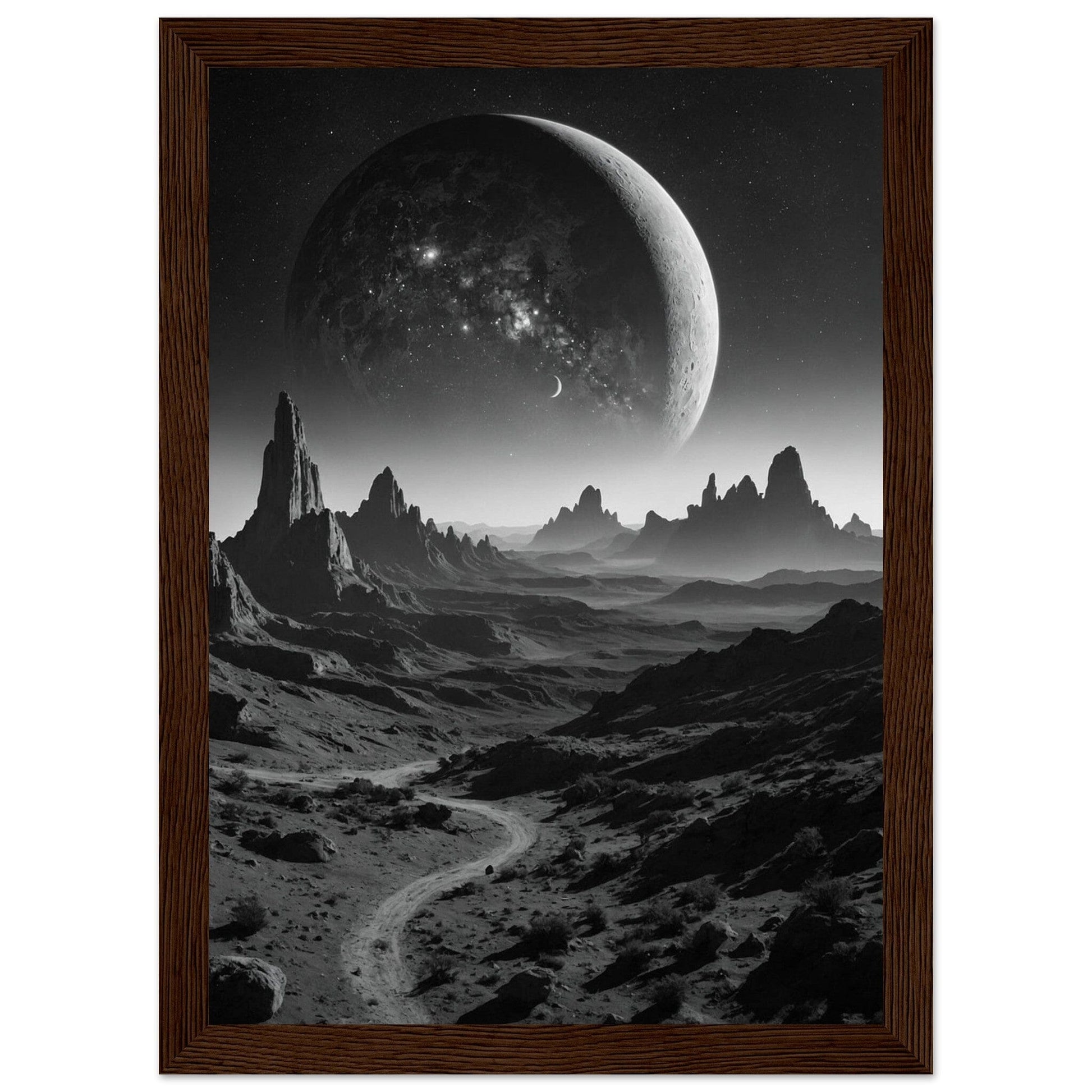 Premium Matte Paper Wooden Framed Poster - Exklusive Kunst in stilvollen Holzrahmen Print Material Modern Masterpieces A4 21x29.7 cm / 8x12″ Dark wood frame 