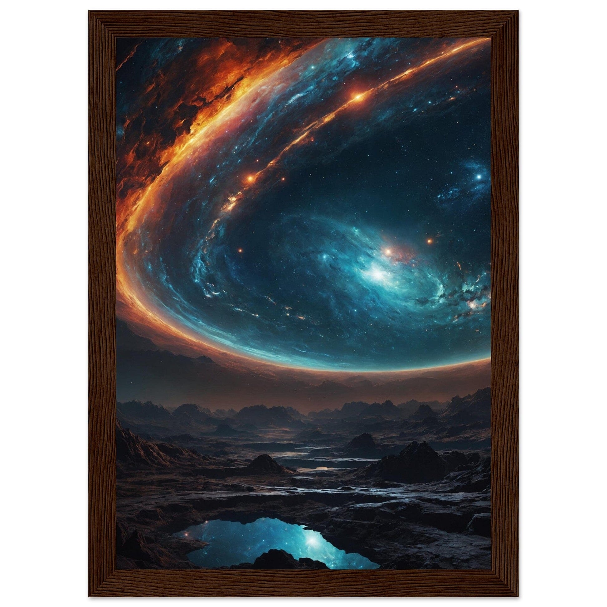 Premium Matte Paper Wooden Framed Poster - Exklusive Kunst in stilvollen Holzrahmen Print Material Modern Masterpieces A4 21x29.7 cm / 8x12″ Dark wood frame 