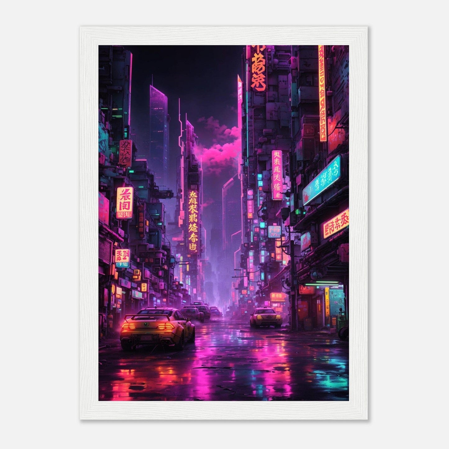 Premium Matte Paper Wooden Framed Poster - Exklusive Kunst in stilvollen Holzrahmen Print Material Modern Masterpieces A4 21x29.7 cm / 8x12″ White frame 