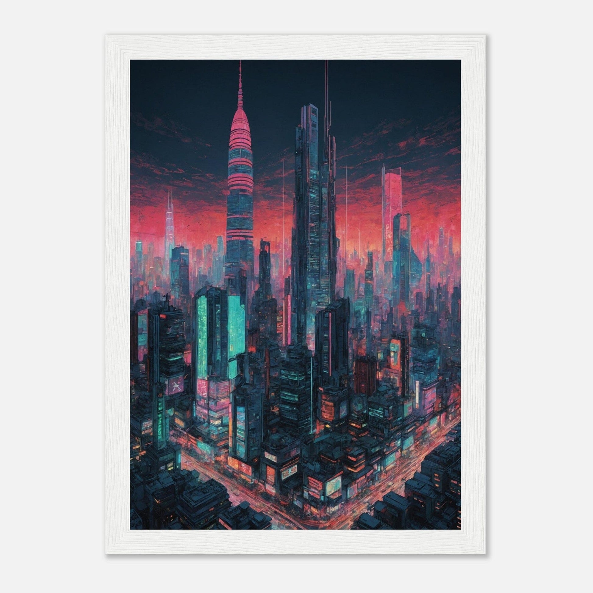 Premium Matte Paper Wooden Framed Poster - Exklusive Kunst in stilvollen Holzrahmen Print Material Modern Masterpieces A4 21x29.7 cm / 8x12″ White frame 