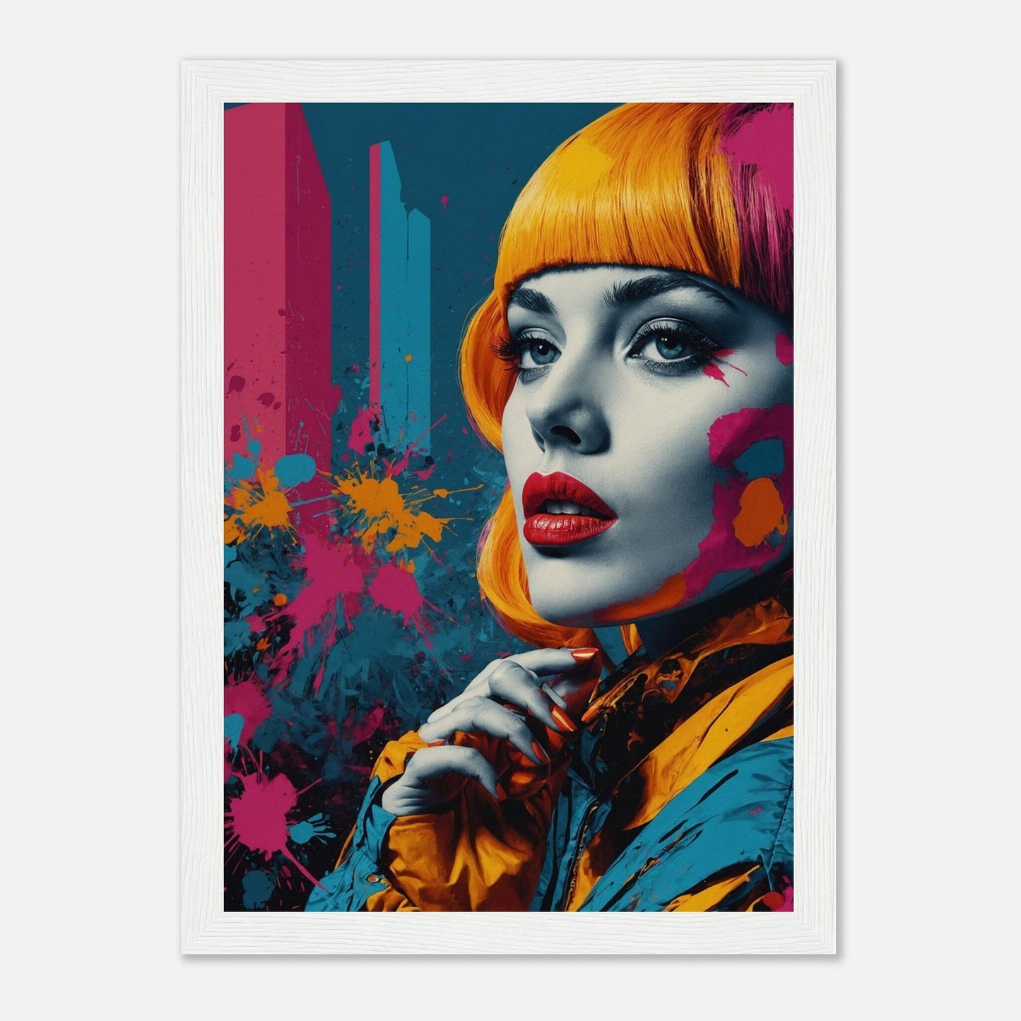 Premium Matte Paper Wooden Framed Poster - Exklusive Kunst in stilvollen Holzrahmen Print Material Modern Masterpieces A4 21x29.7 cm / 8x12″ White frame 